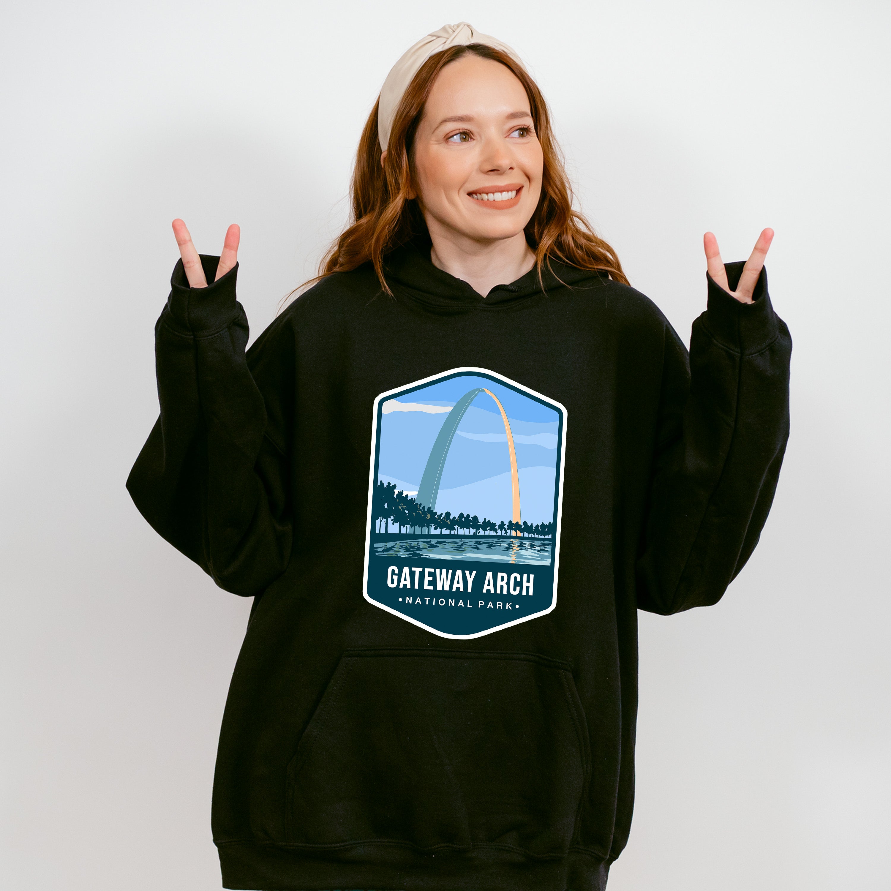 Gateway Arch National Park Colorful Design - National Parks Unisex Crewneck T-Shirt Sweatshirt Hoodie