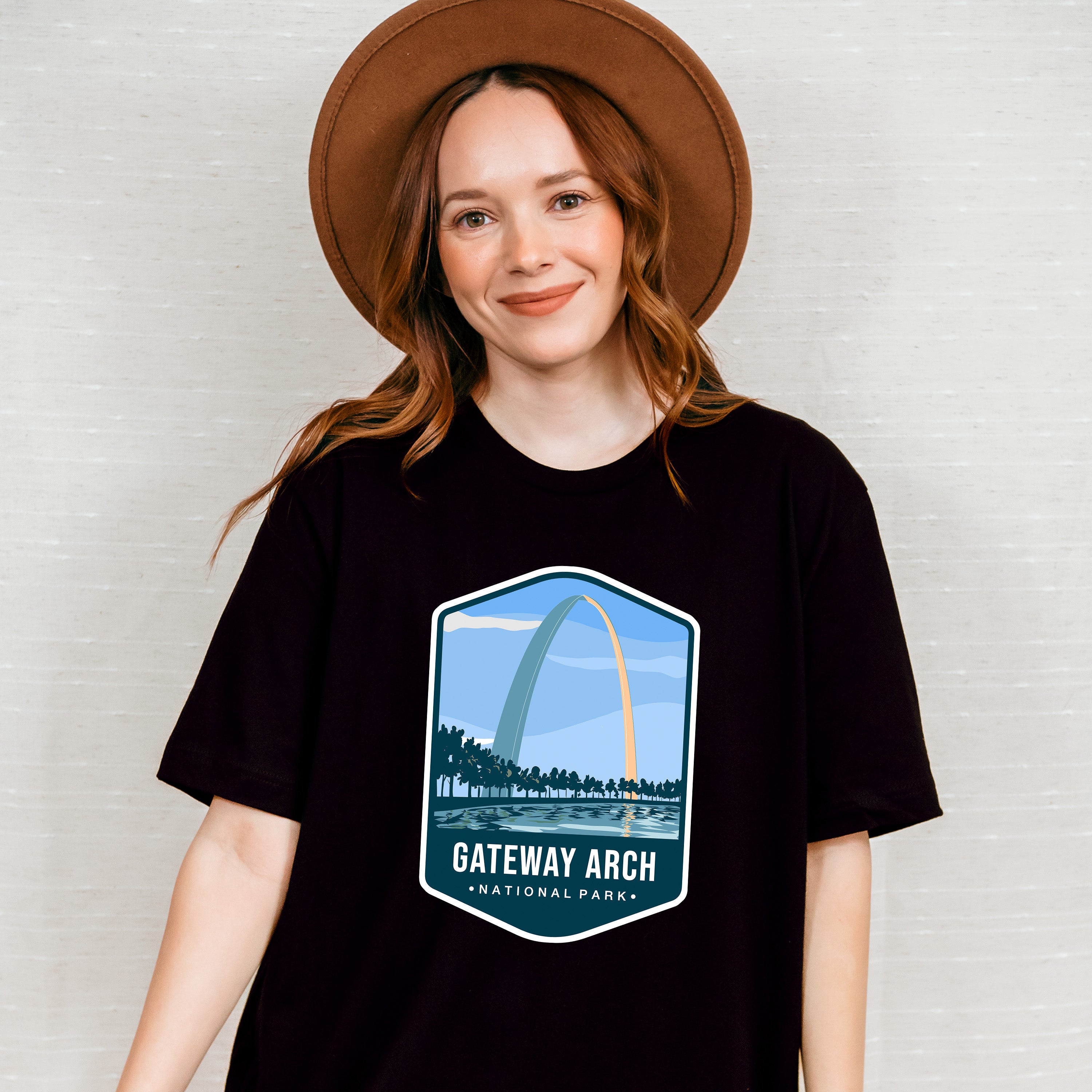 Gateway Arch National Park Colorful Design - National Parks Unisex Crewneck T-Shirt Sweatshirt Hoodie