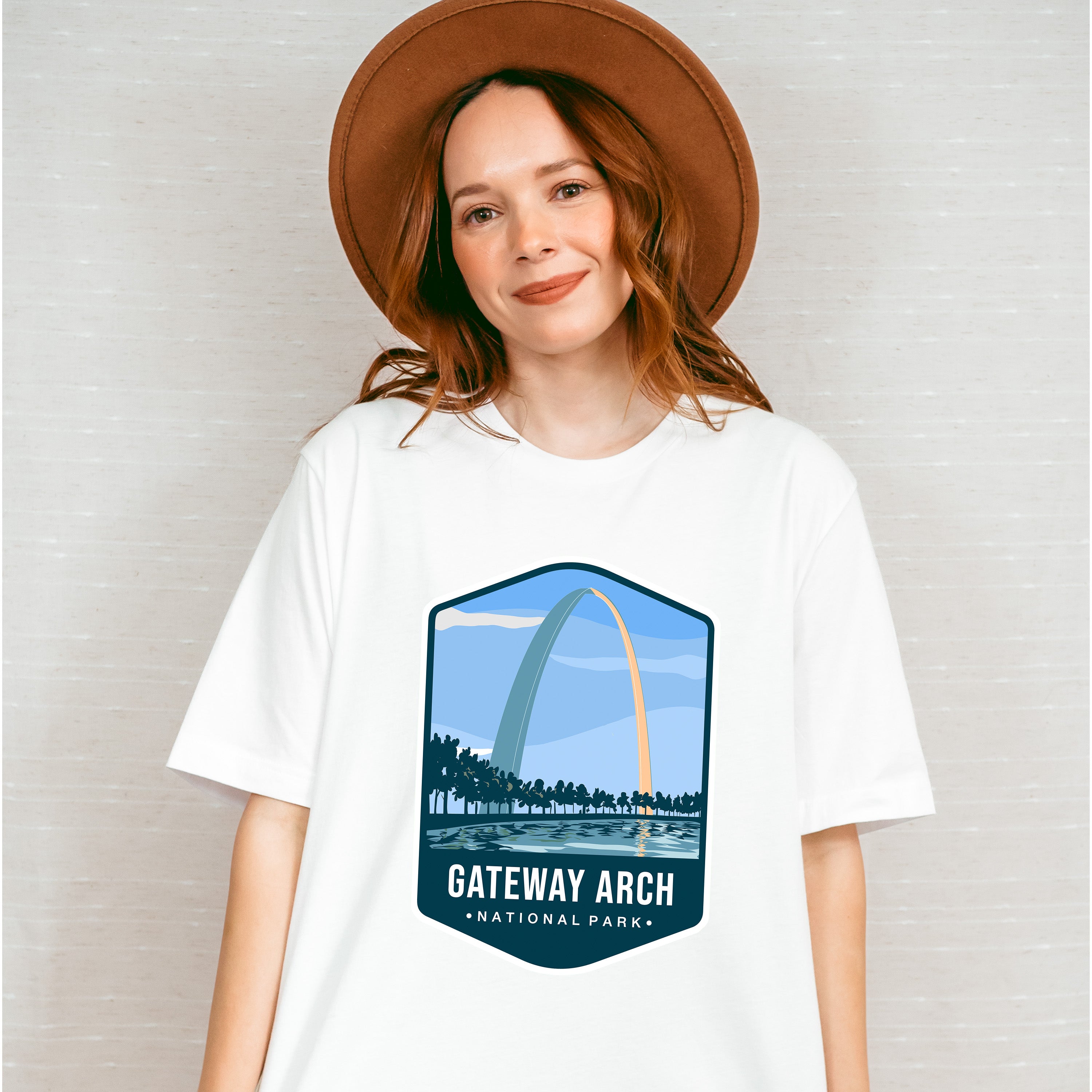 Gateway Arch National Park Colorful Design - National Parks Unisex Crewneck T-Shirt Sweatshirt Hoodie