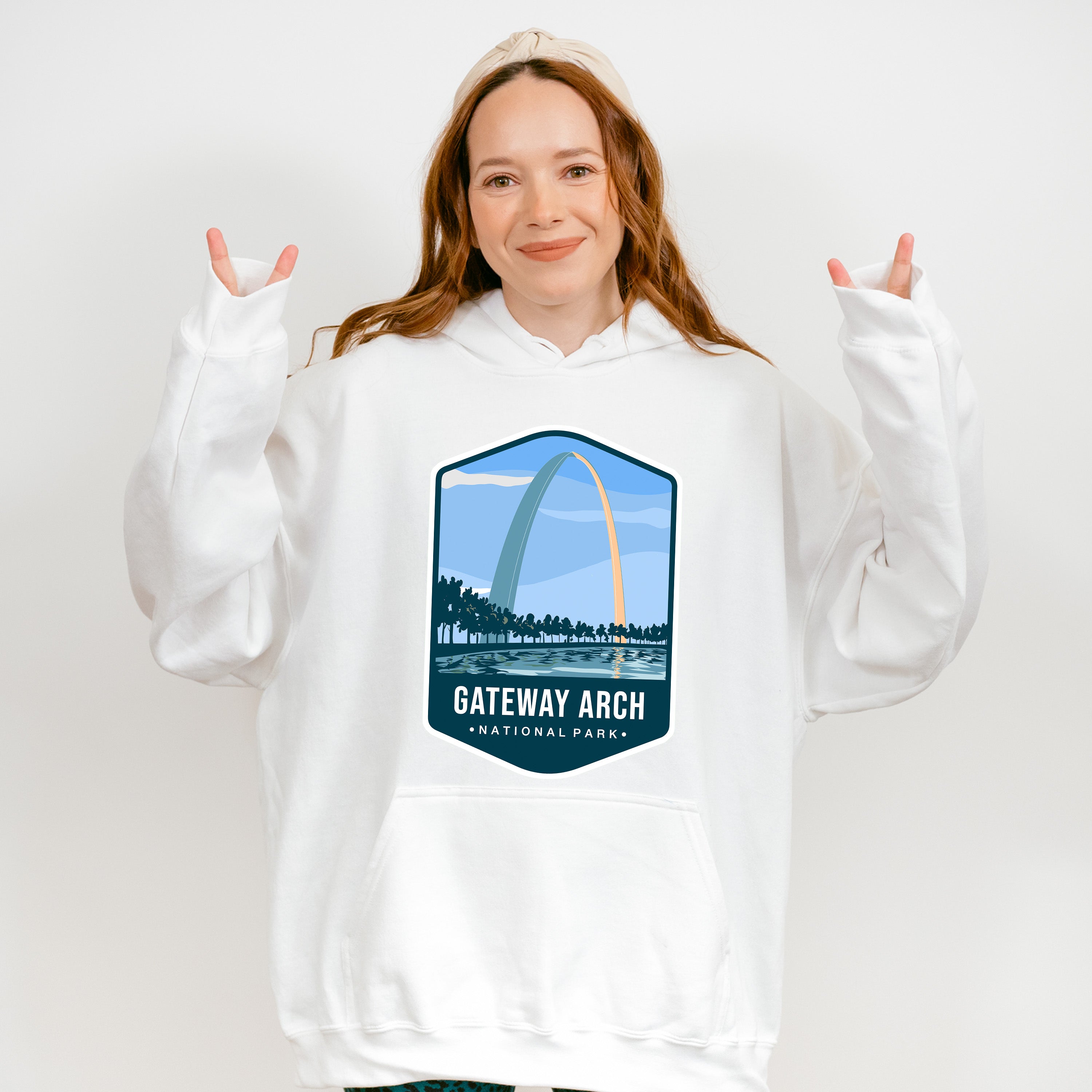 Gateway Arch National Park Colorful Design - National Parks Unisex Crewneck T-Shirt Sweatshirt Hoodie
