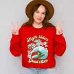 High Tides Good Vibes Design - Summer Theme Unisex Crewneck T-Shirt Sweatshirt Hoodie