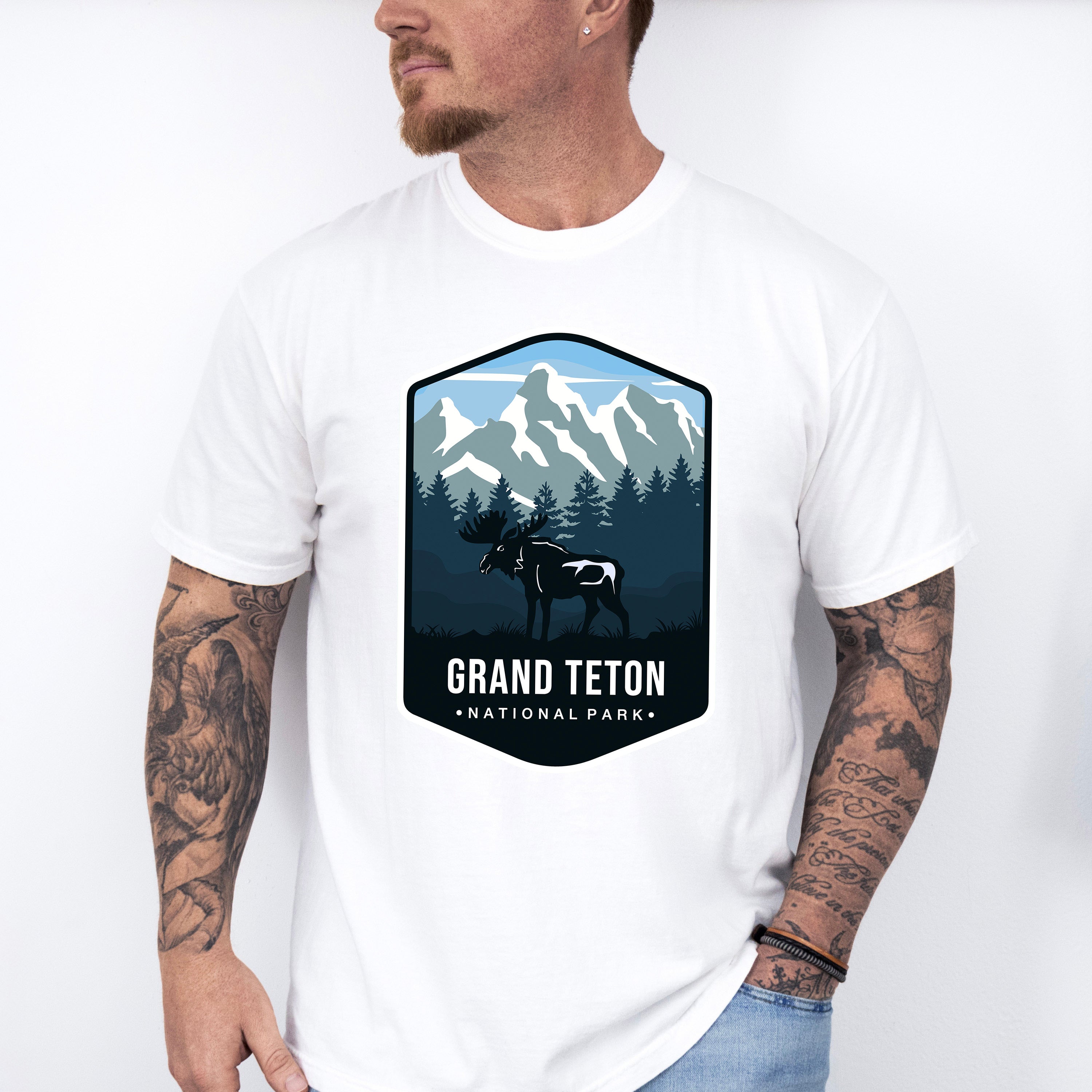 Grand Teton National Park Colorful Design - National Parks Unisex Crewneck T-Shirt Sweatshirt Hoodie