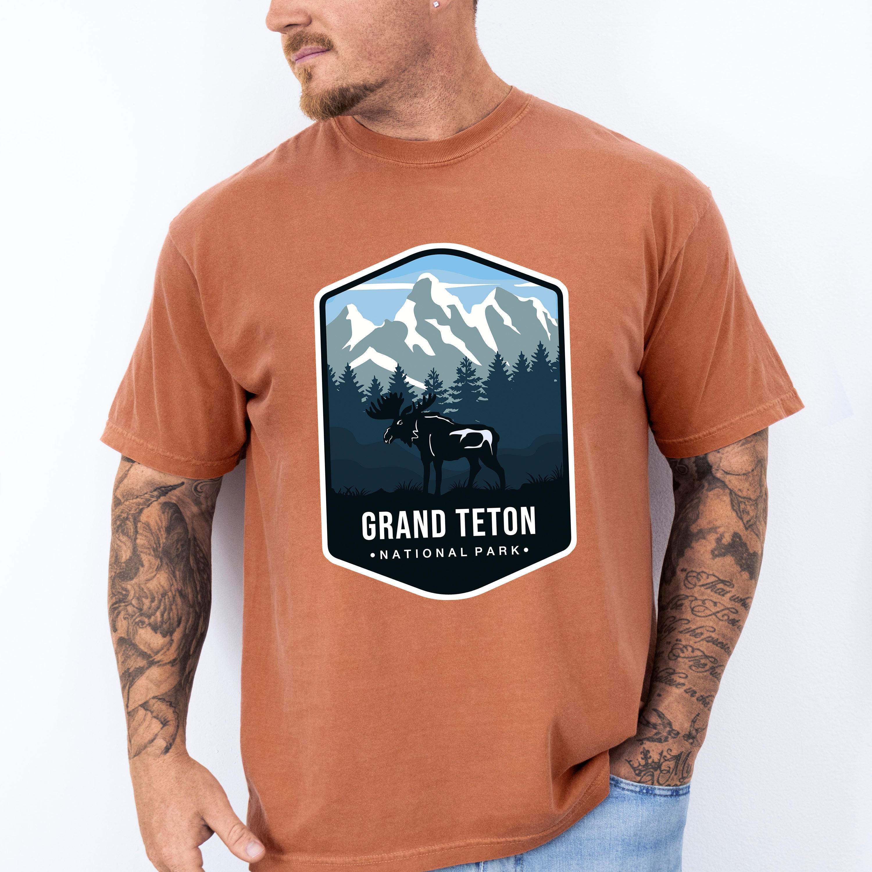 Grand Teton National Park Colorful Design - National Parks Unisex Crewneck T-Shirt Sweatshirt Hoodie