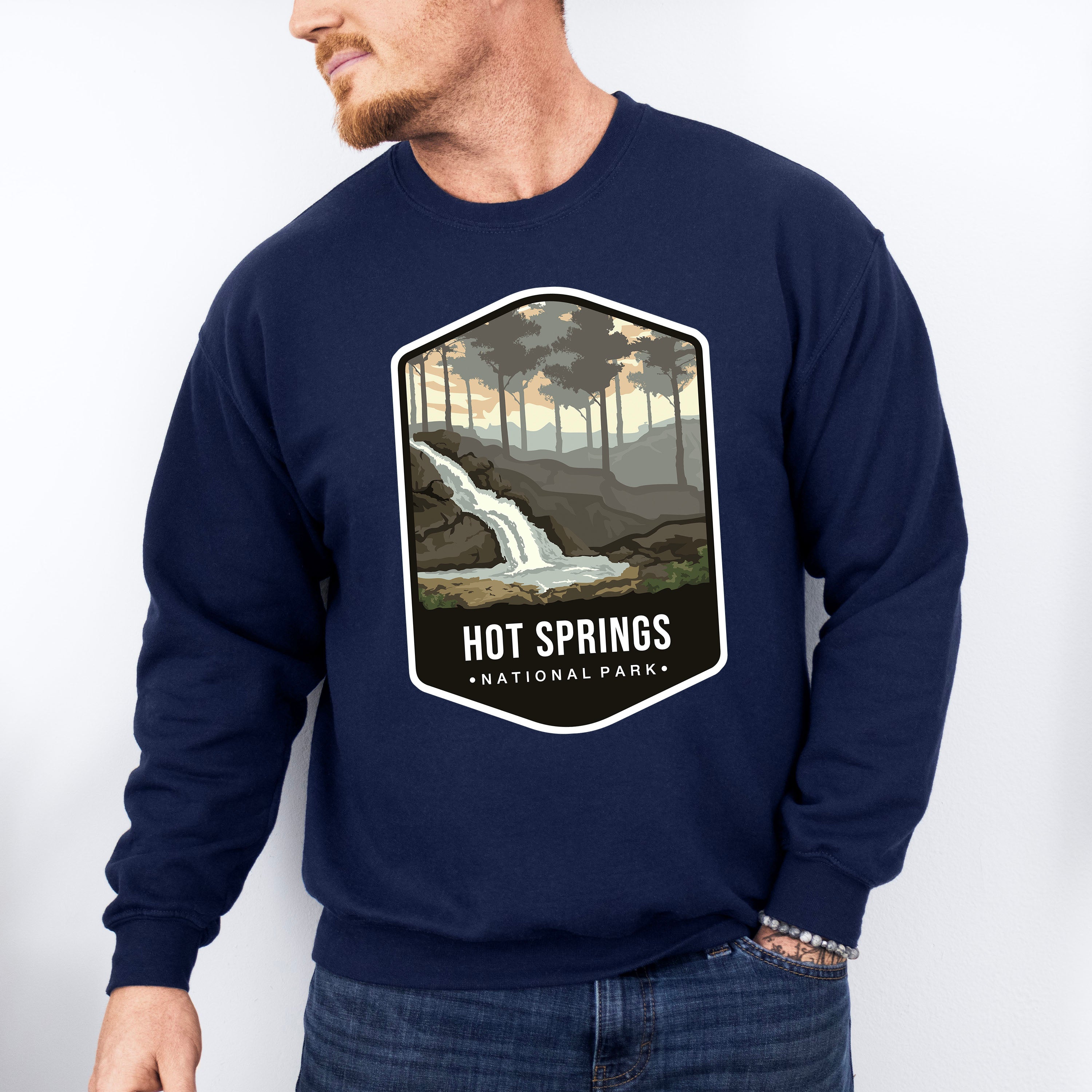 Hot Springs National Park Colorful Design - National Parks Unisex Crewneck T-Shirt Sweatshirt Hoodie