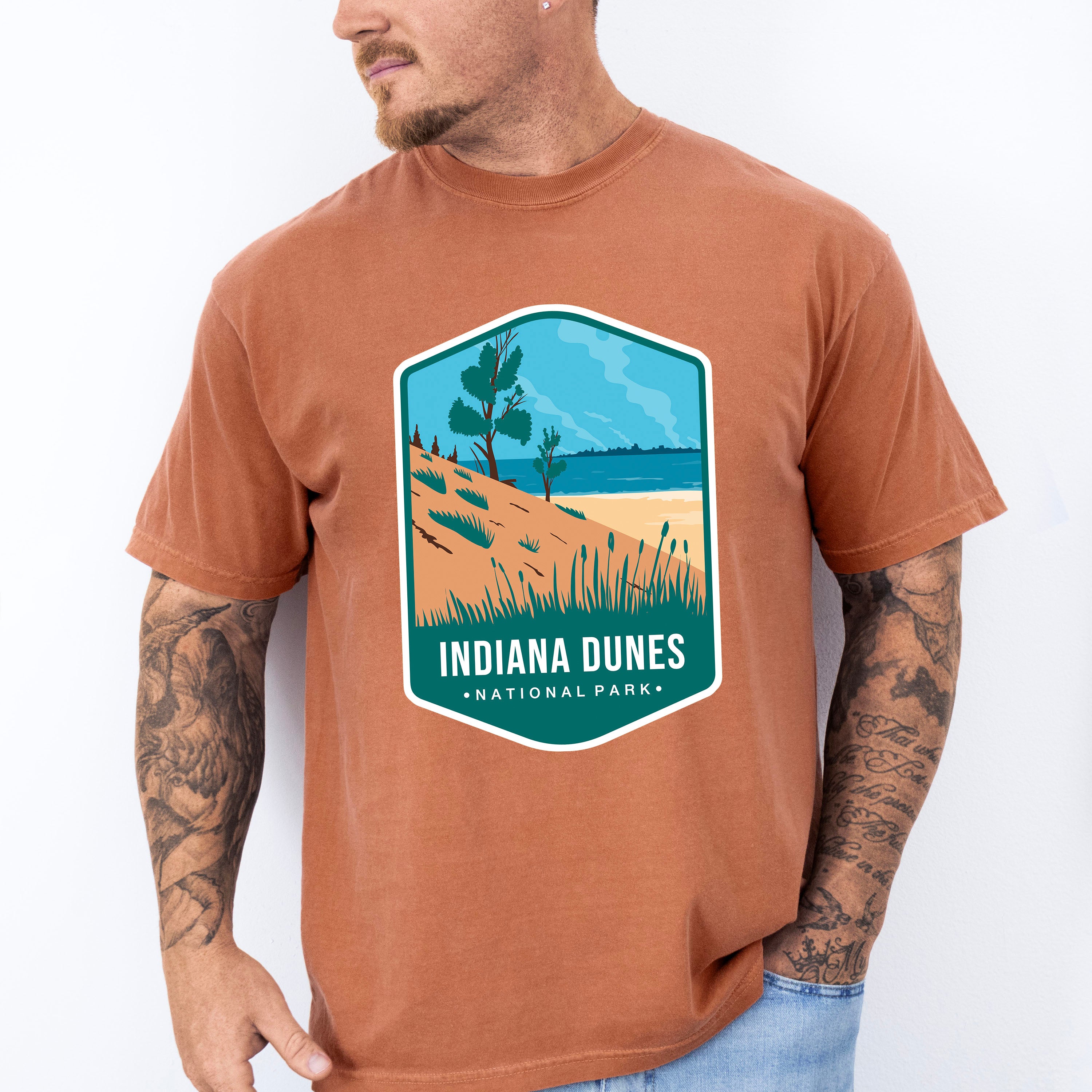 Indiana Dunes National Park Colorful Design - National Parks Unisex Crewneck T-Shirt Sweatshirt Hoodie