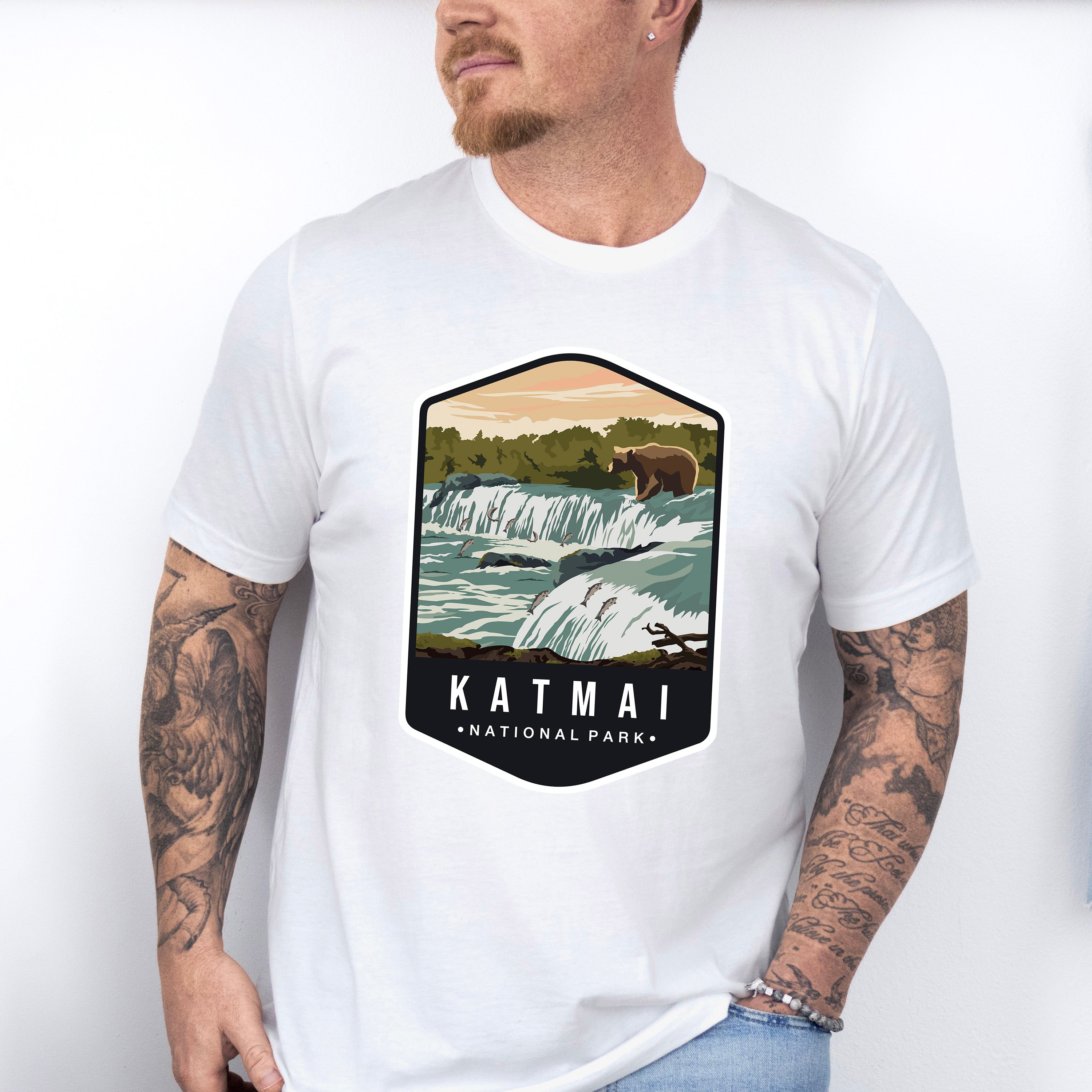 Katmai National Park Colorful Design - National Parks Unisex Crewneck T-Shirt Sweatshirt Hoodie