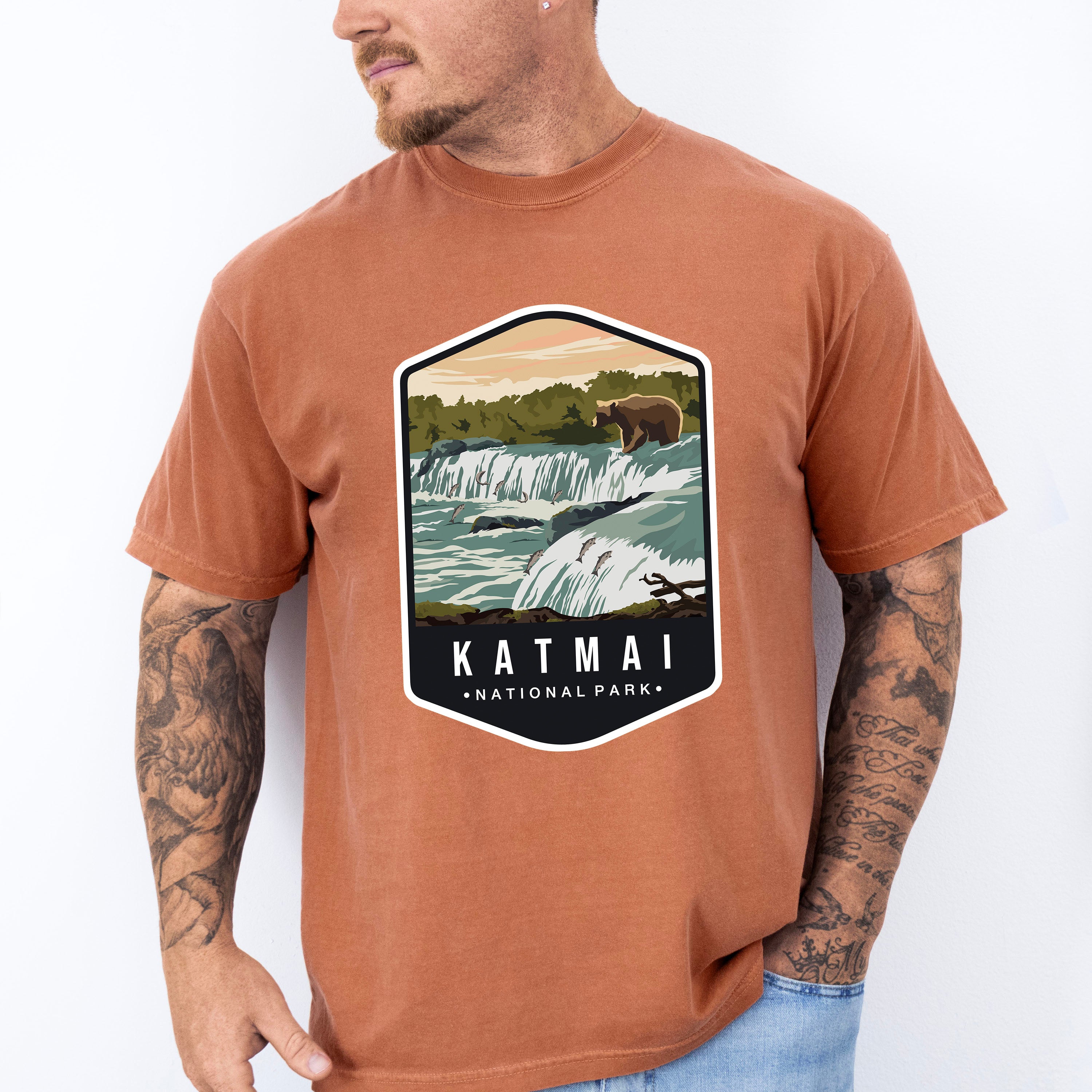 Katmai National Park Colorful Design - National Parks Unisex Crewneck T-Shirt Sweatshirt Hoodie