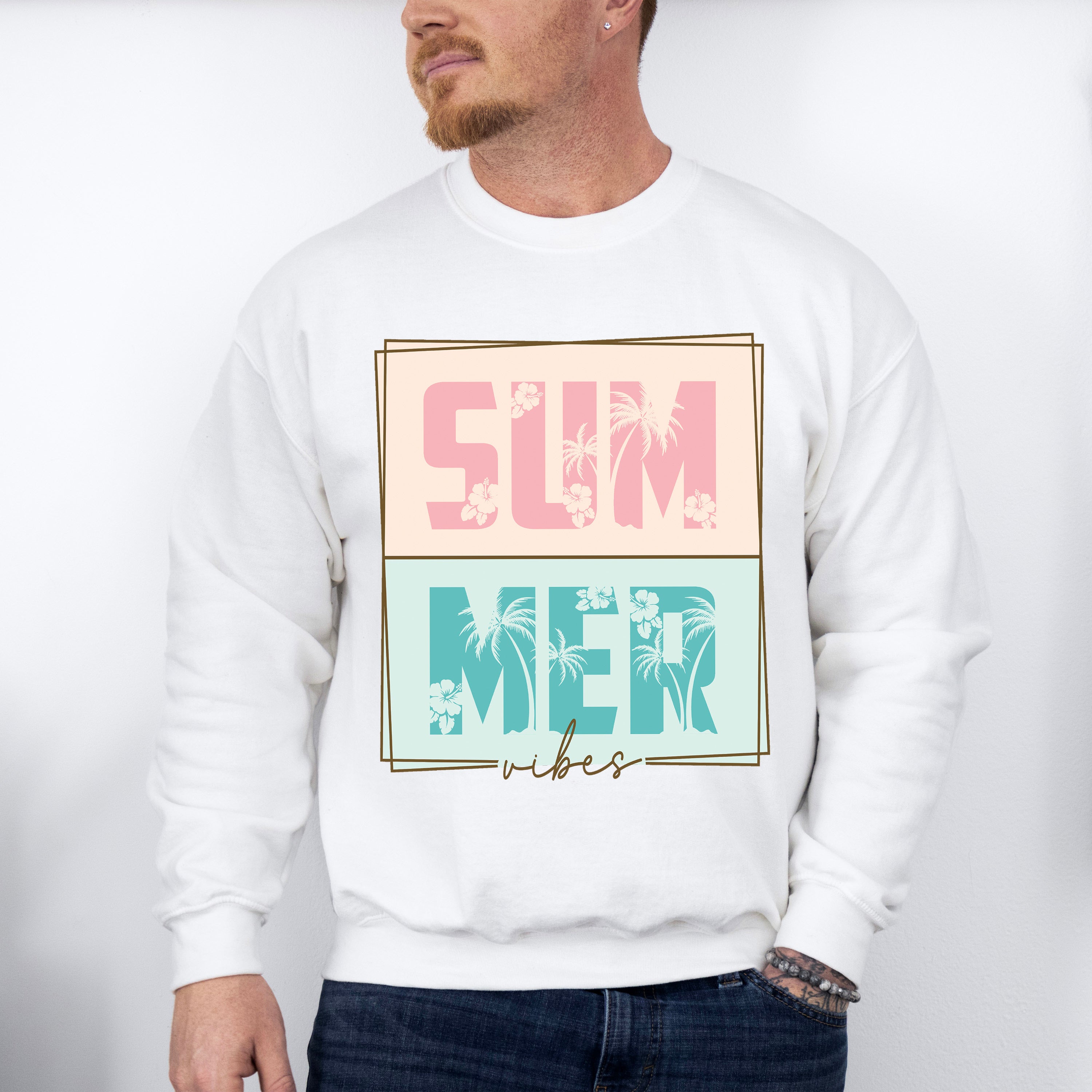 Summer Vibes Design - Summer Theme Unisex Crewneck T-Shirt Sweatshirt Hoodie