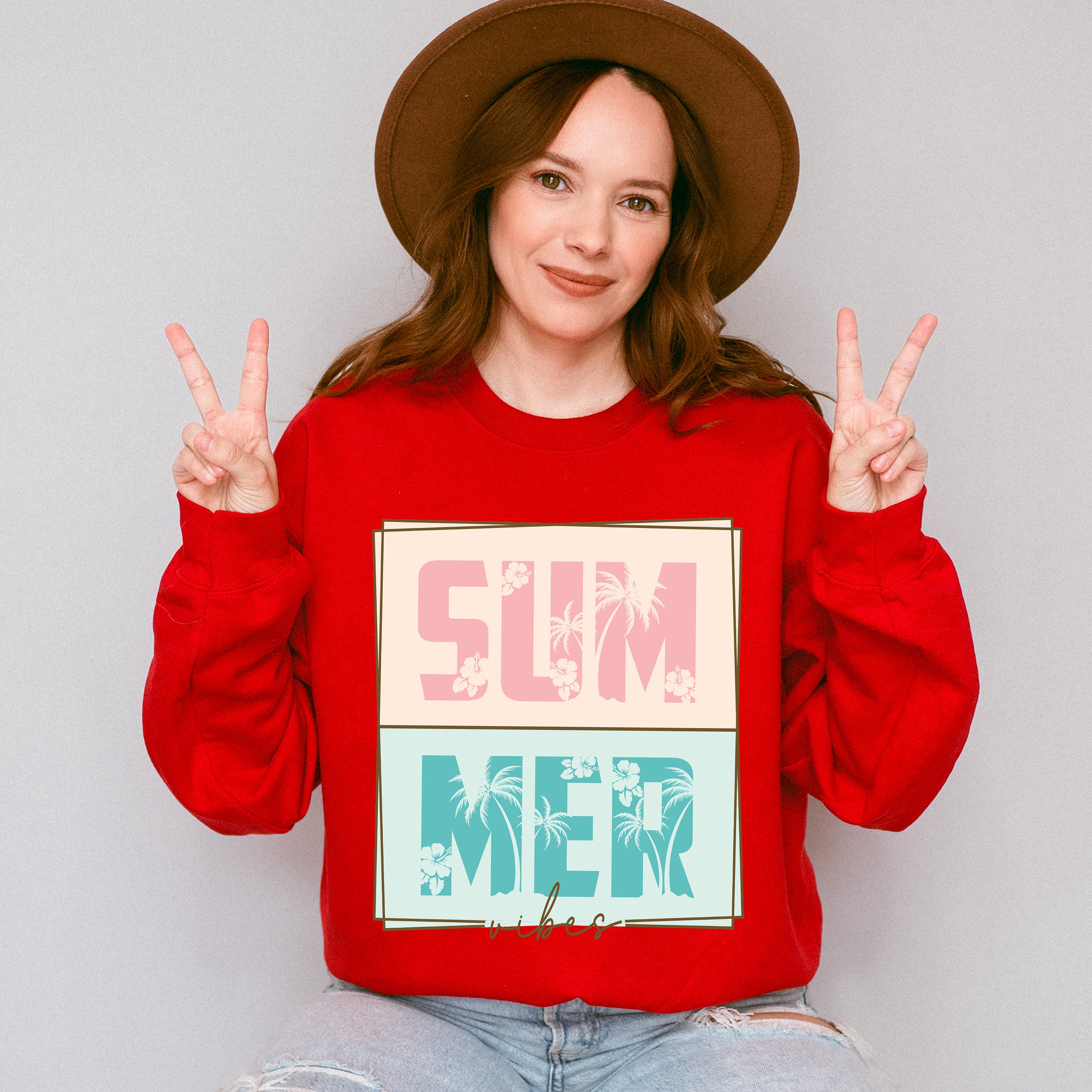 Summer Vibes Design - Summer Theme Unisex Crewneck T-Shirt Sweatshirt Hoodie