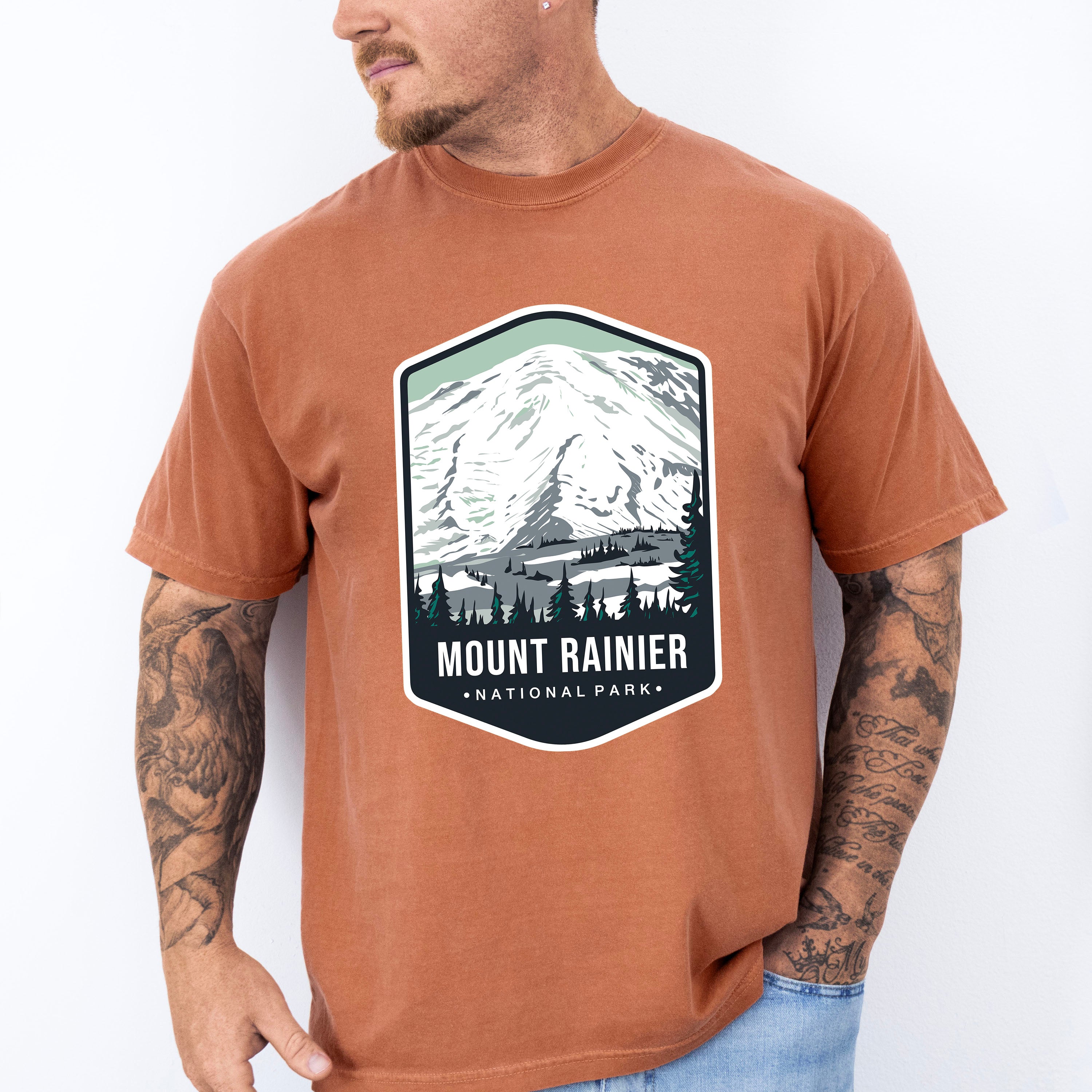 Mount Rainier National Park Colorful Design - National Parks Unisex Crewneck T-Shirt Sweatshirt Hoodie
