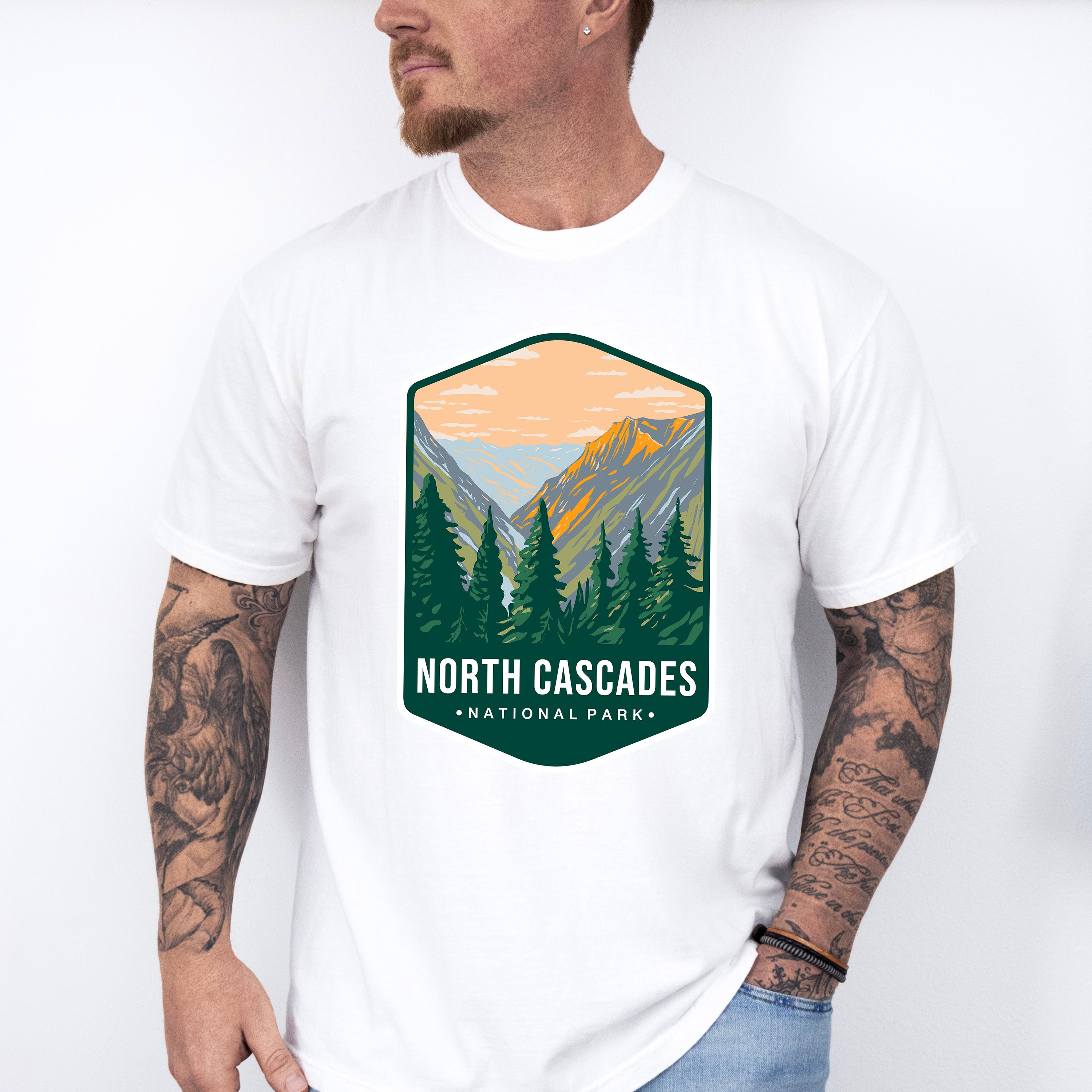 North Cascades National Park Colorful Design - National Parks Unisex Crewneck T-Shirt Sweatshirt Hoodie