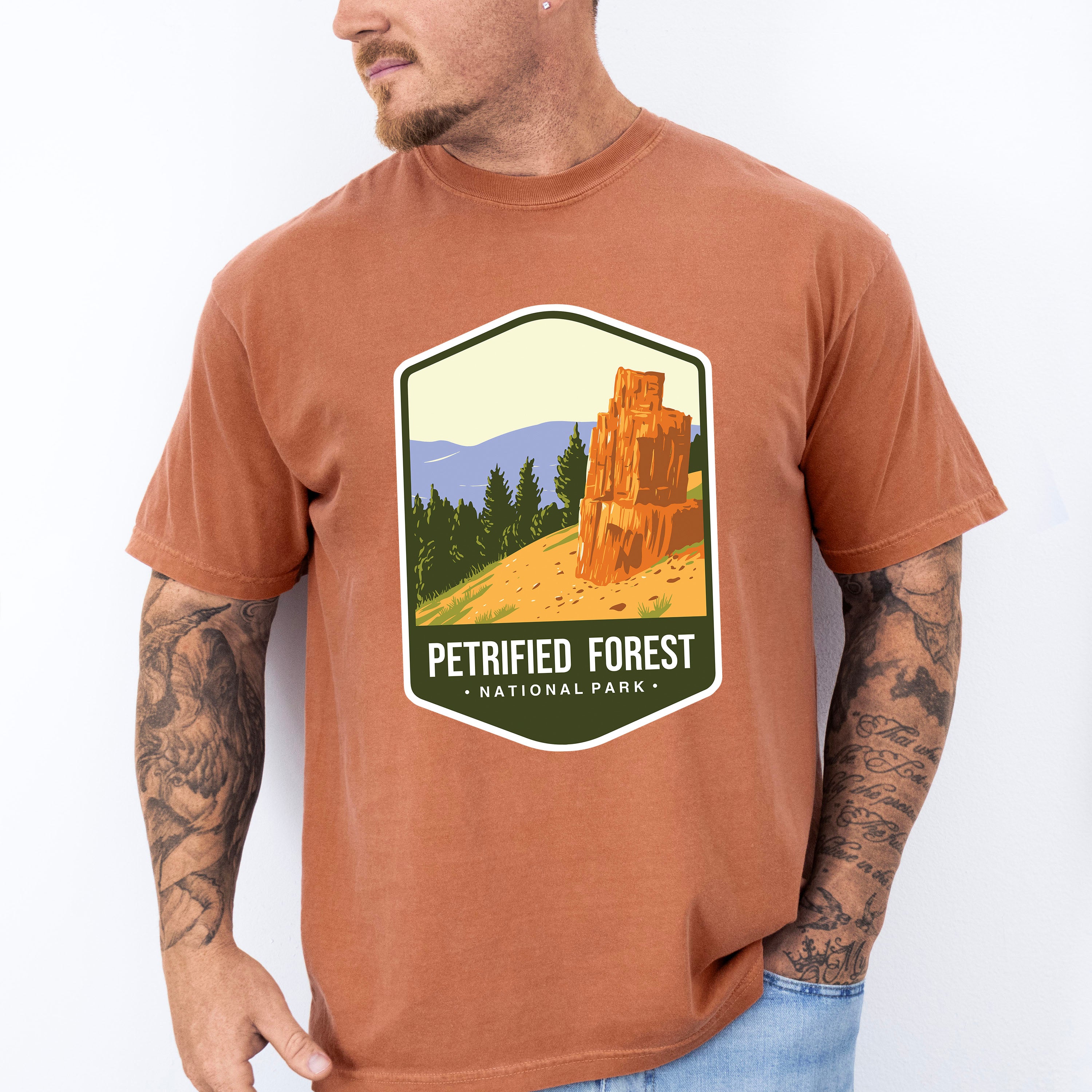 Petrified Forest National Park Colorful Design - National Parks Unisex Crewneck T-Shirt Sweatshirt Hoodie