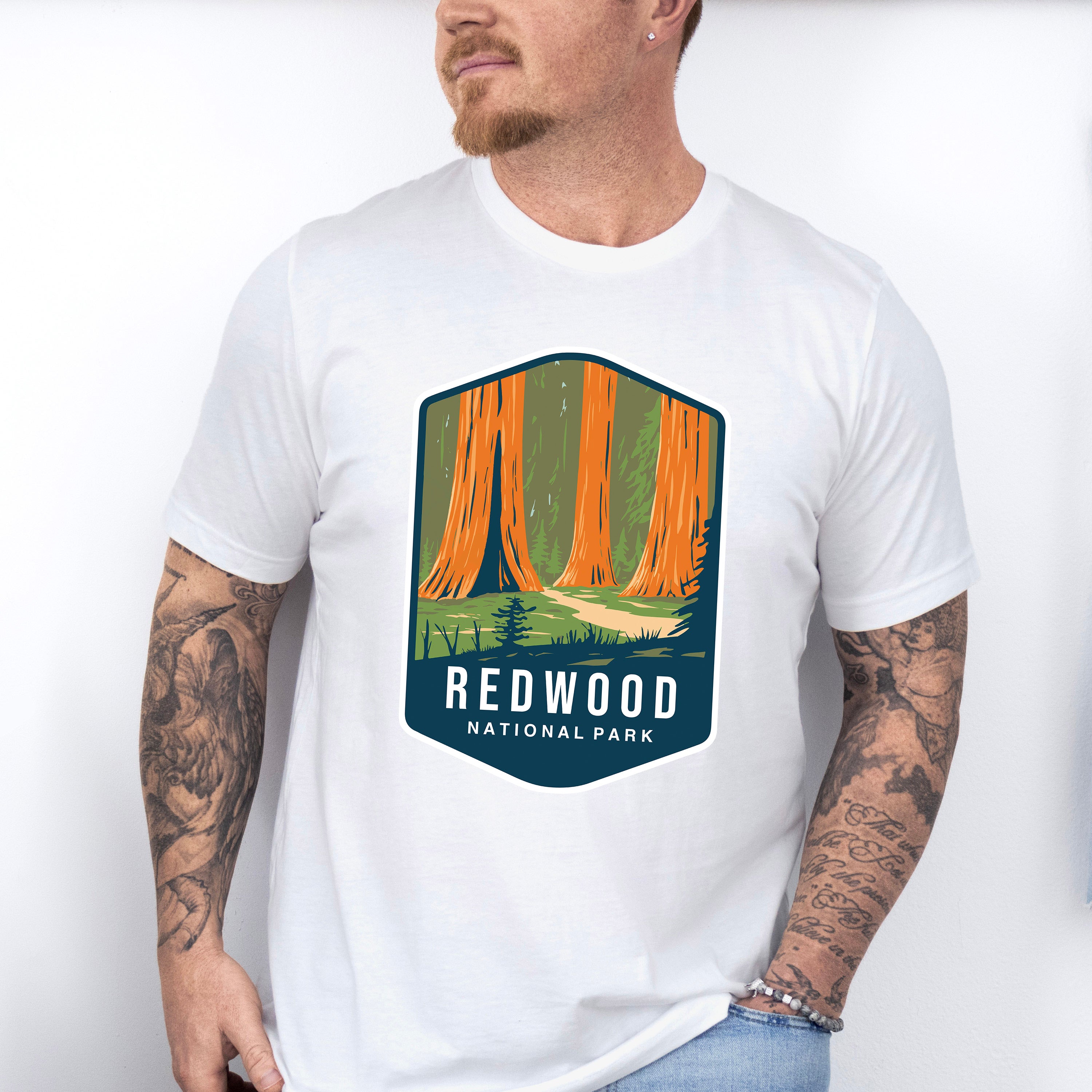 Redwood National Park Colorful Design - National Parks Unisex Crewneck T-Shirt Sweatshirt Hoodie