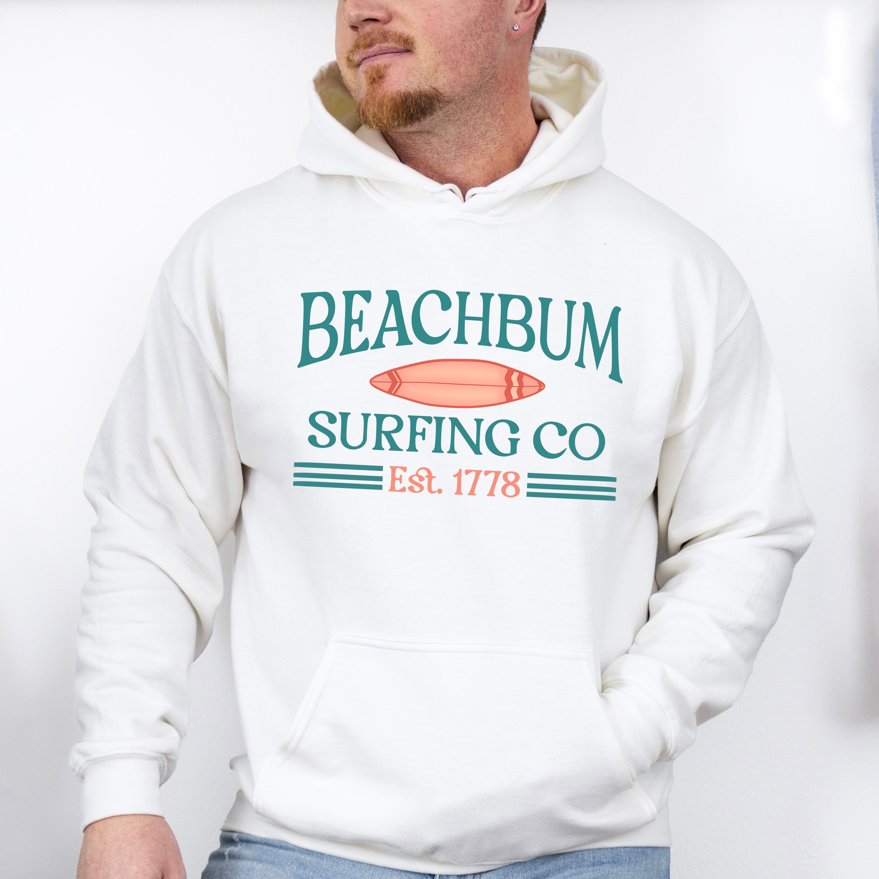 Beachbum Surfing Co Est. 1778 Design - Summer Theme Unisex Crewneck T-Shirt Sweatshirt Hoodie