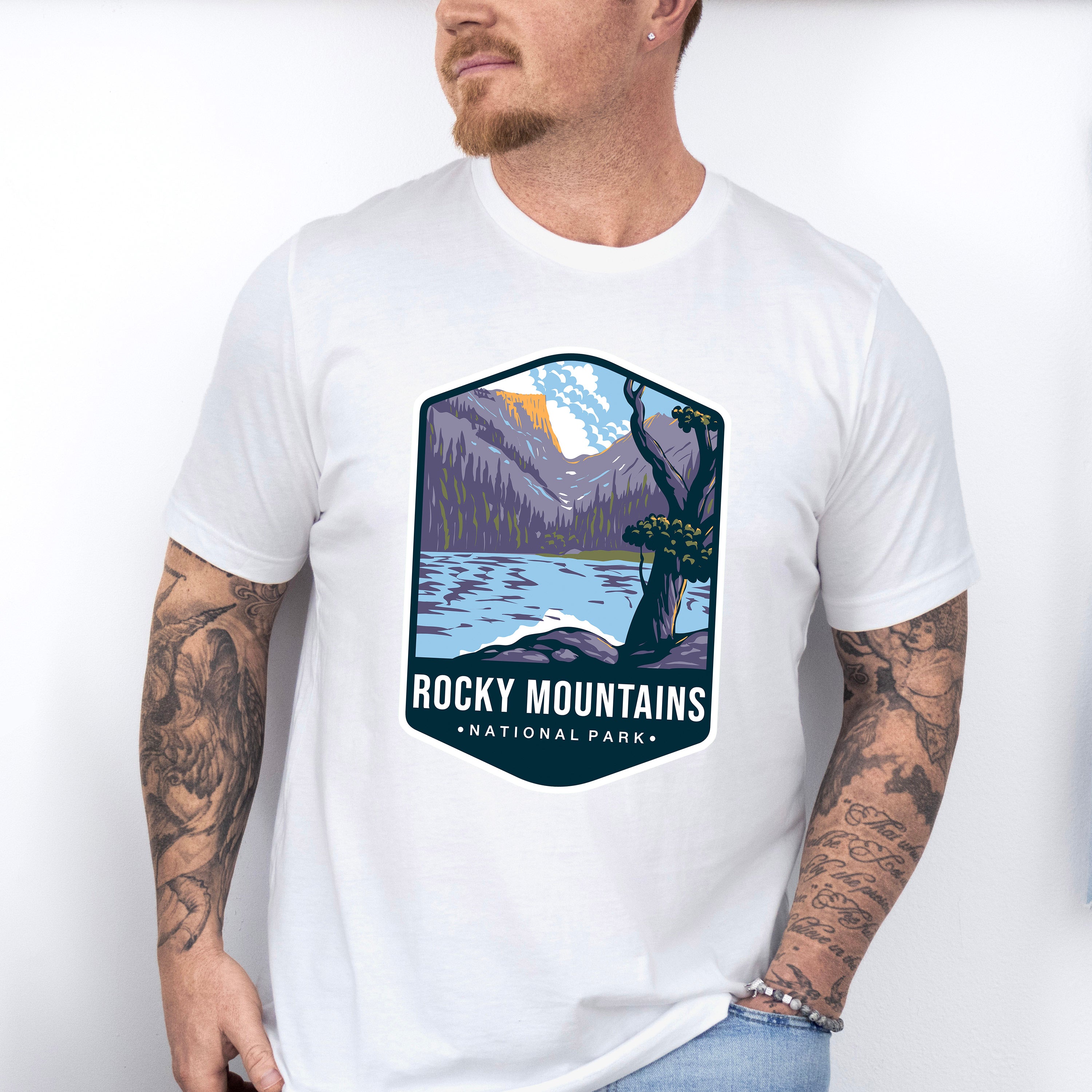 Rocky Mountains National Park Colorful Design - National Parks Unisex Crewneck T-Shirt Sweatshirt Hoodie