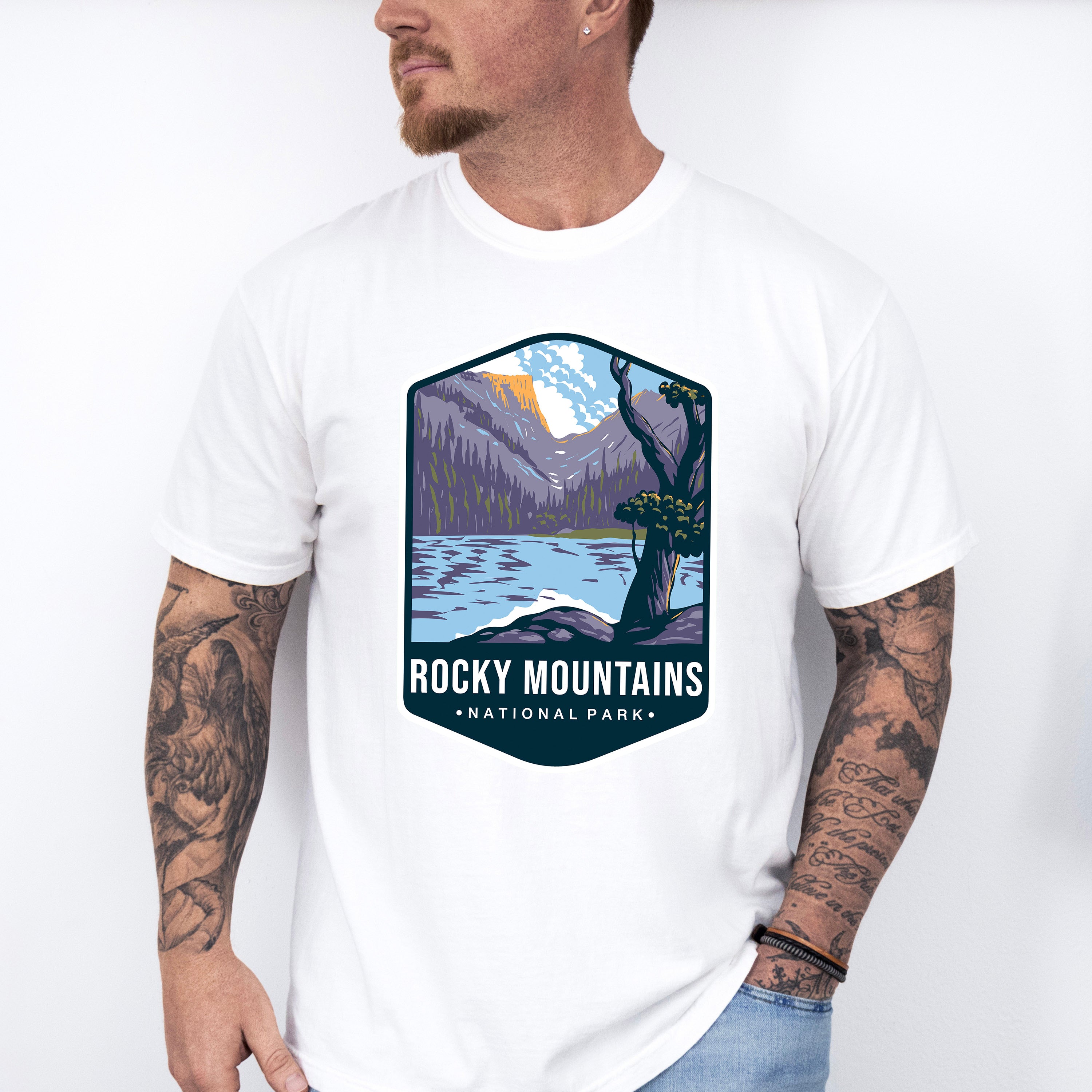 Rocky Mountains National Park Colorful Design - National Parks Unisex Crewneck T-Shirt Sweatshirt Hoodie