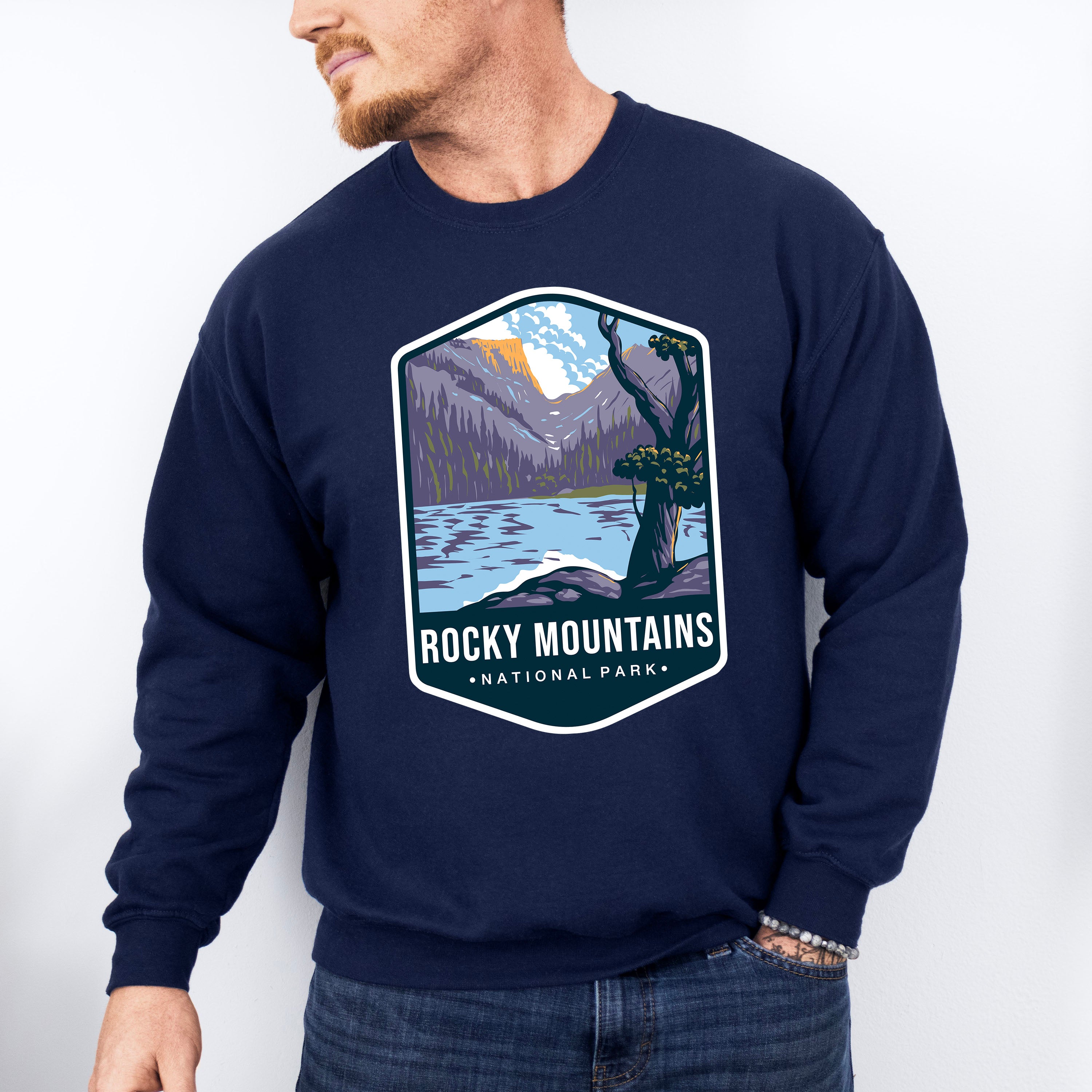 Rocky Mountains National Park Colorful Design - National Parks Unisex Crewneck T-Shirt Sweatshirt Hoodie