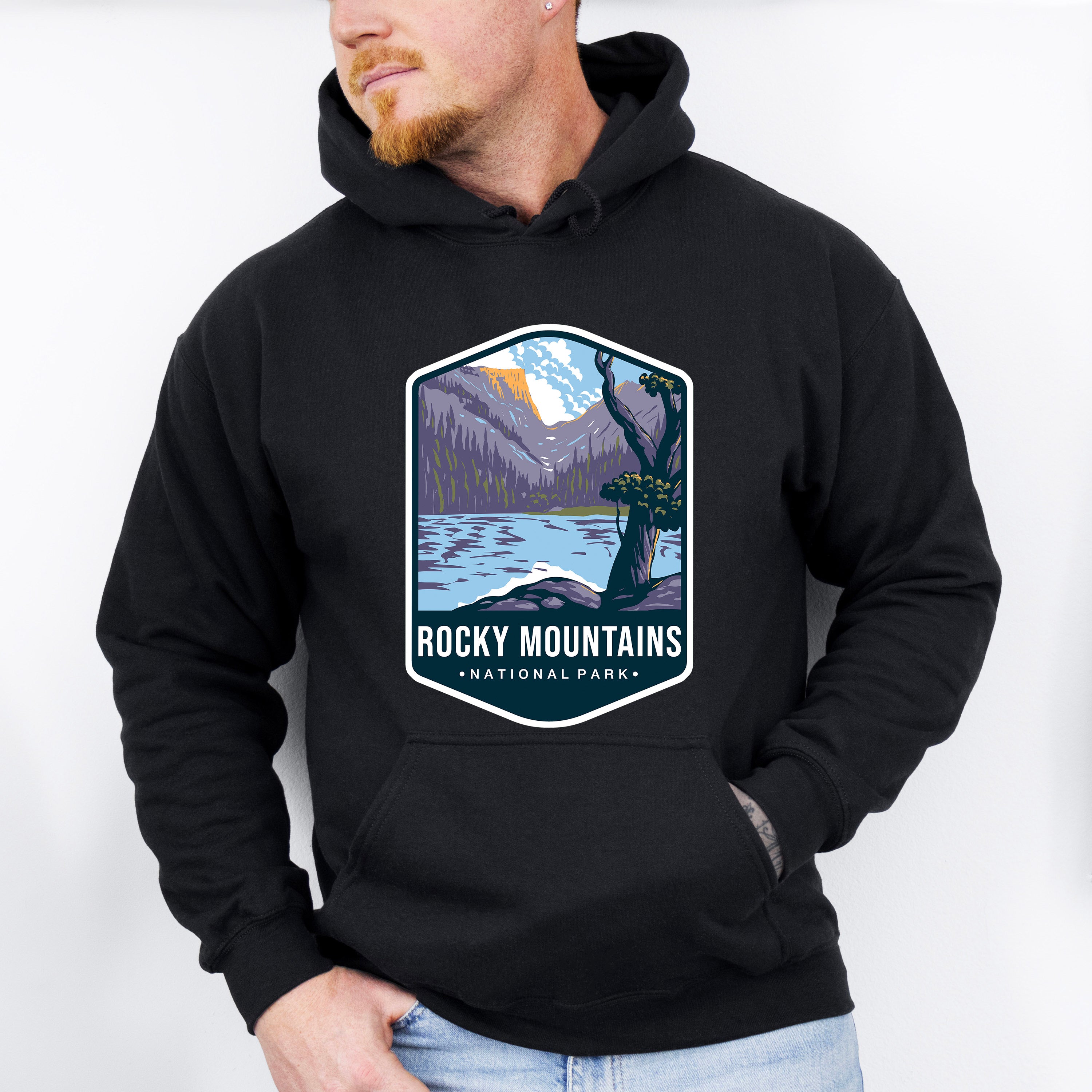 Rocky Mountains National Park Colorful Design - National Parks Unisex Crewneck T-Shirt Sweatshirt Hoodie