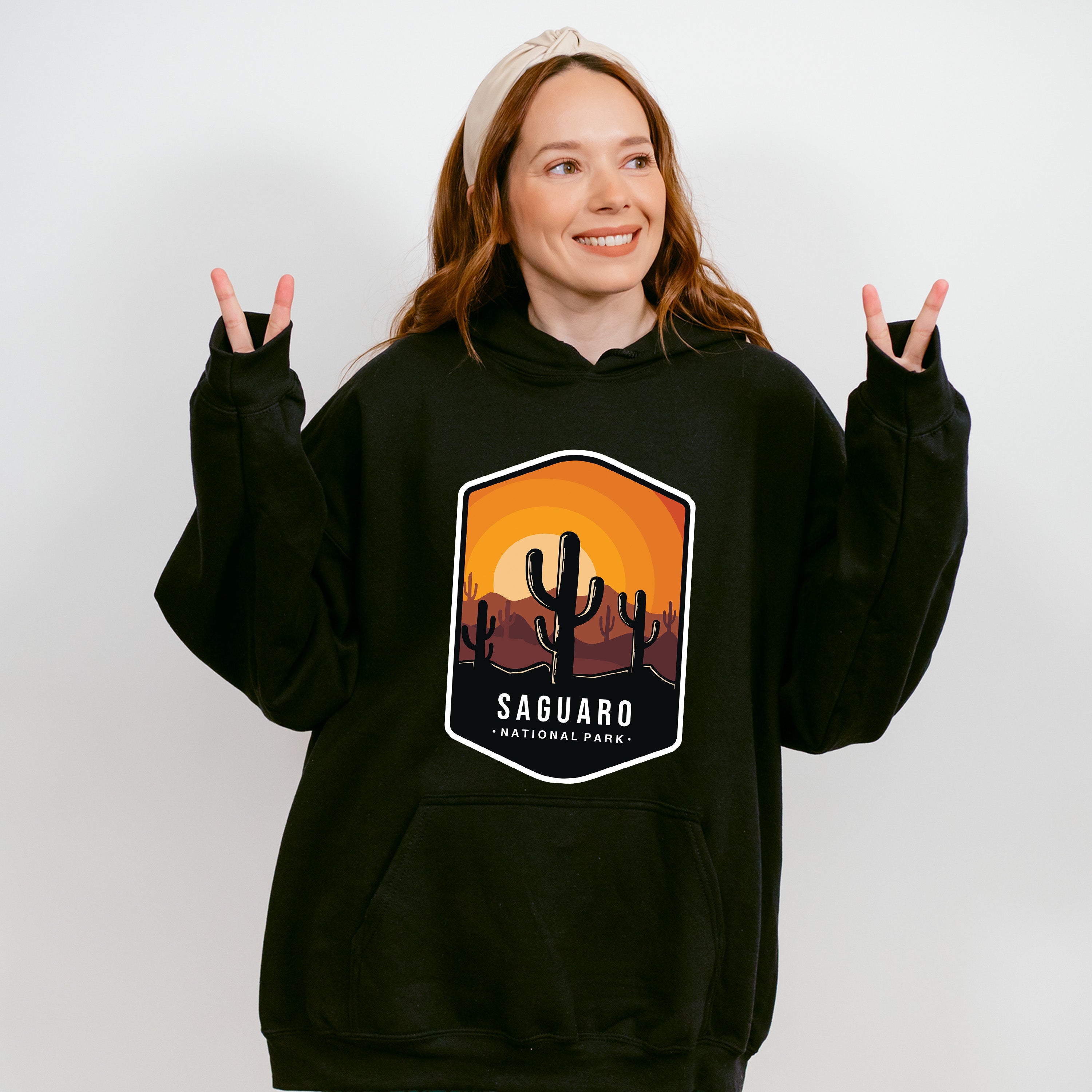 Saguaro National Park Colorful Design - National Parks Unisex Crewneck T-Shirt Sweatshirt Hoodie