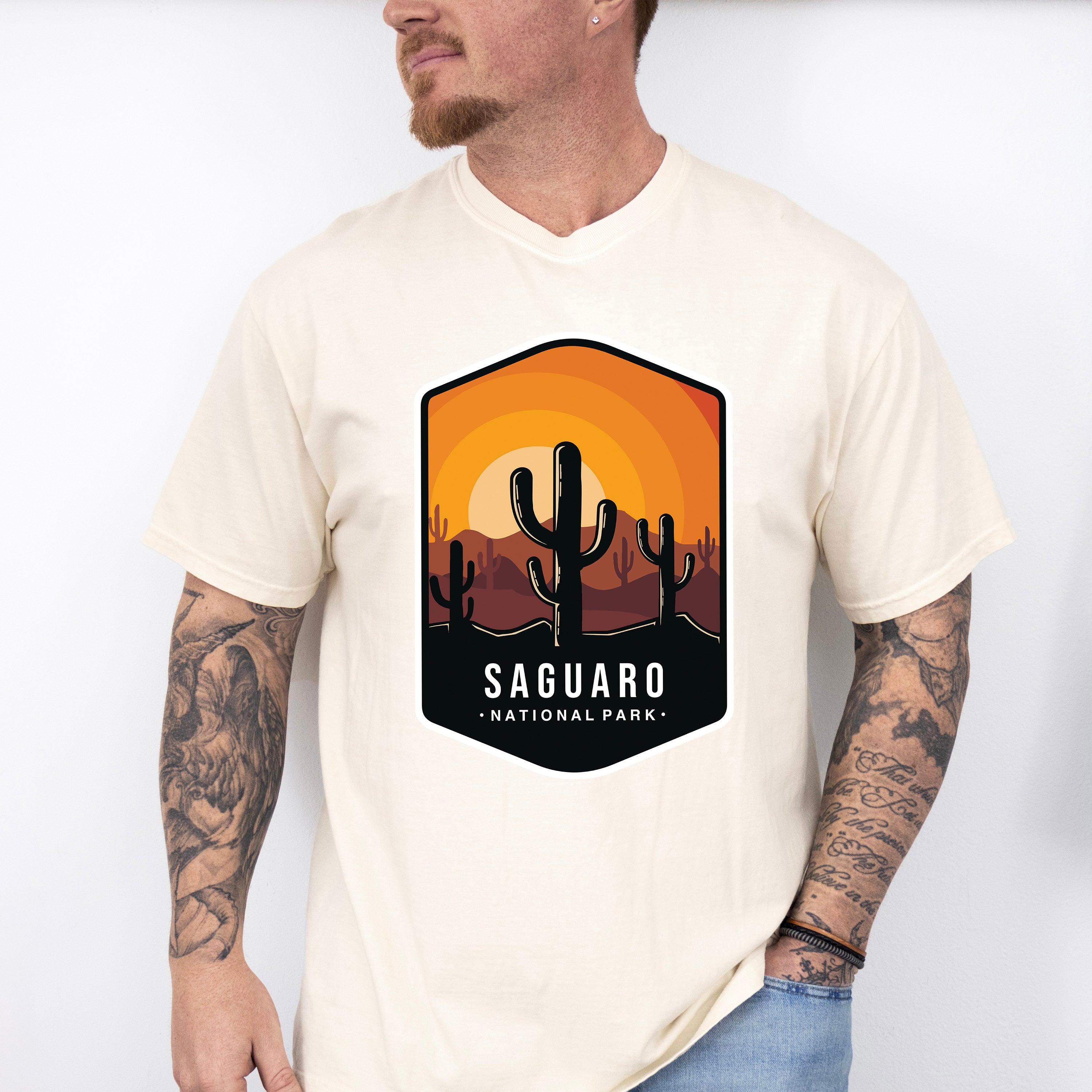 Saguaro National Park Colorful Design - National Parks Unisex Crewneck T-Shirt Sweatshirt Hoodie