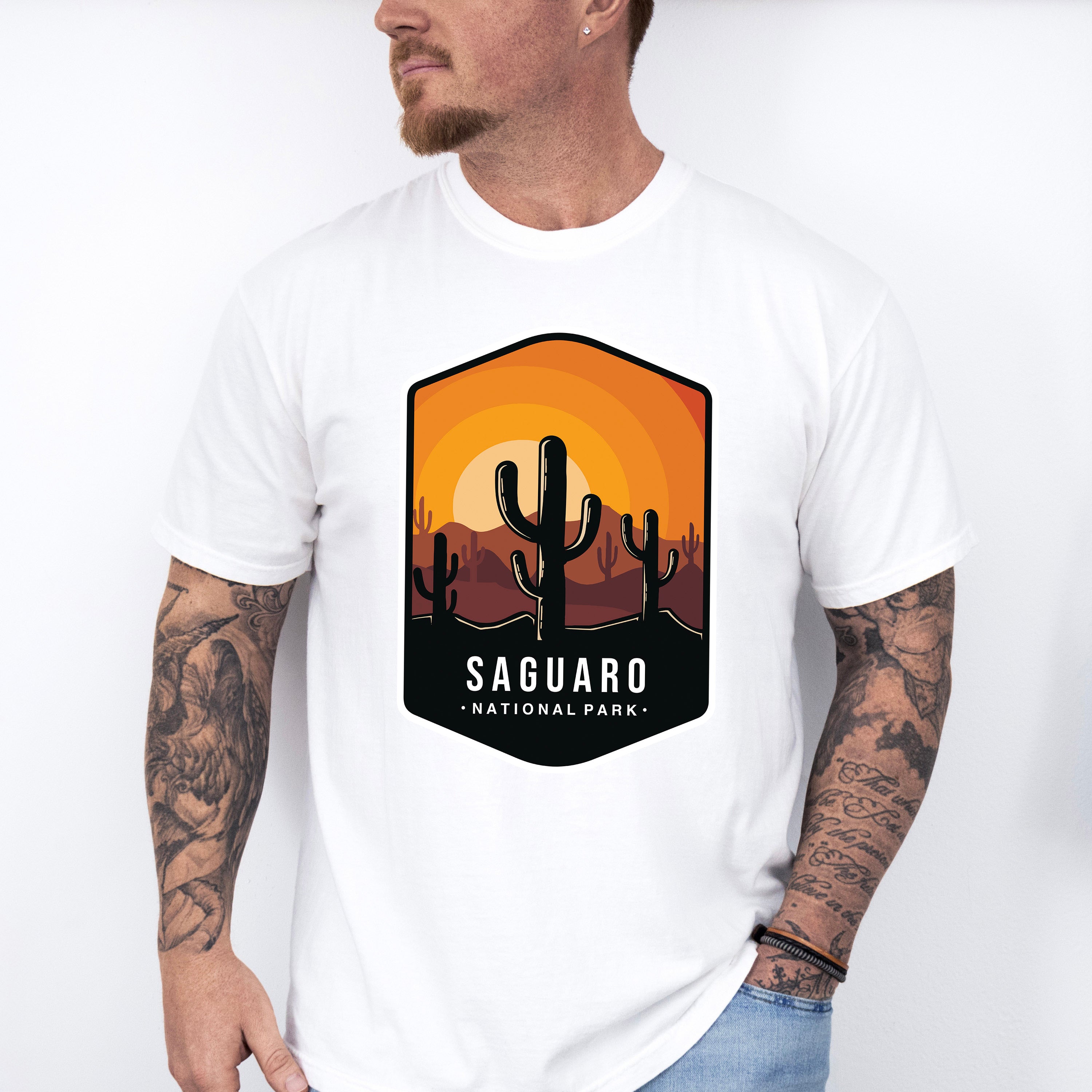 Saguaro National Park Colorful Design - National Parks Unisex Crewneck T-Shirt Sweatshirt Hoodie