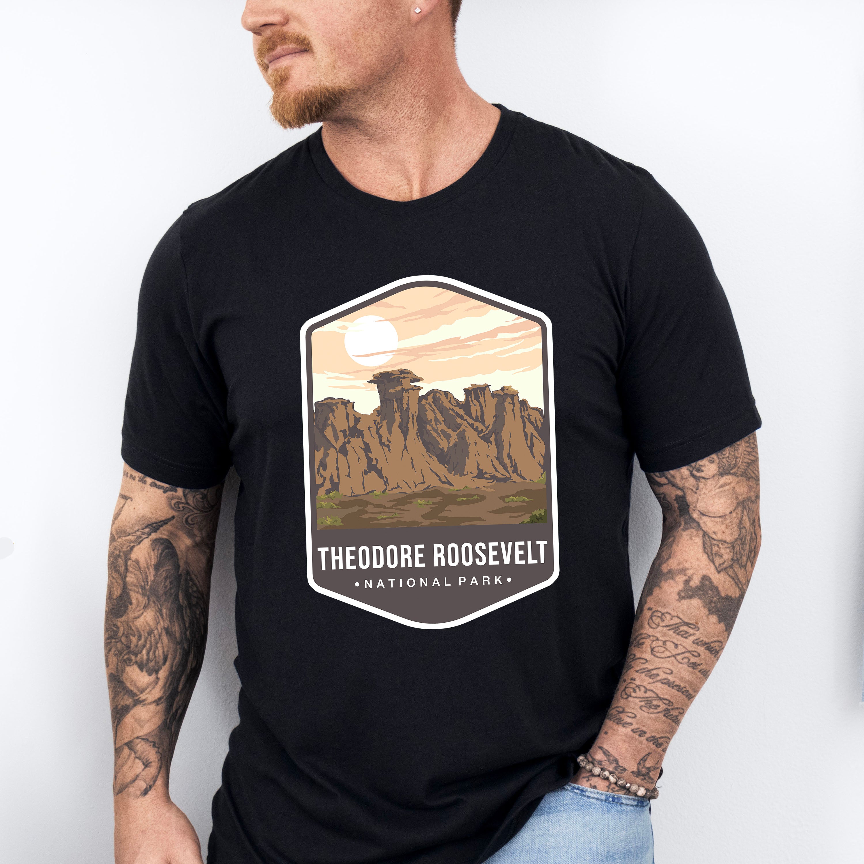 Theodore Roosevelt National Park Colorful Design - National Parks Unisex Crewneck T-Shirt Sweatshirt Hoodie
