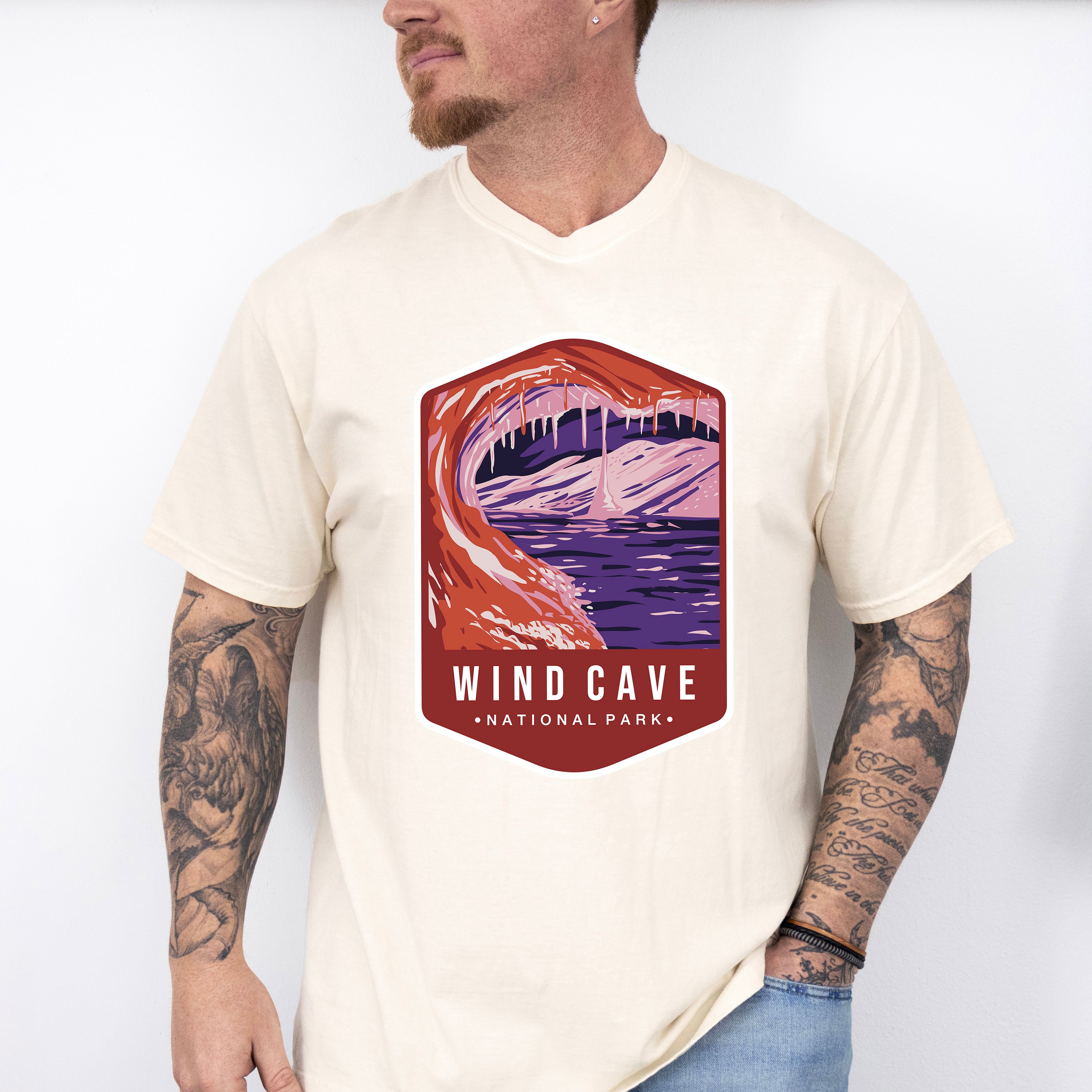 Wind Cave National Park Colorful Design - National Parks Unisex Crewneck T-Shirt Sweatshirt Hoodie