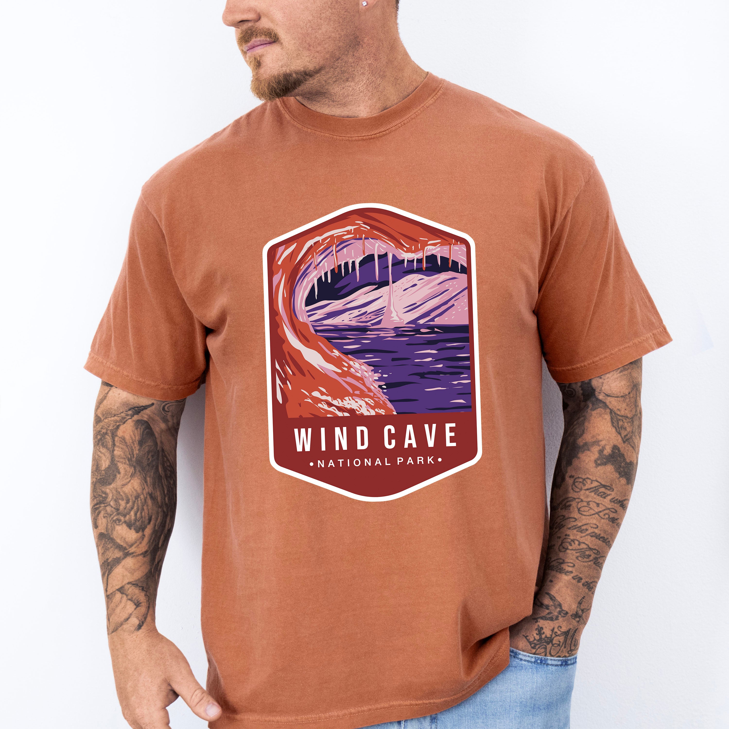 Wind Cave National Park Colorful Design - National Parks Unisex Crewneck T-Shirt Sweatshirt Hoodie