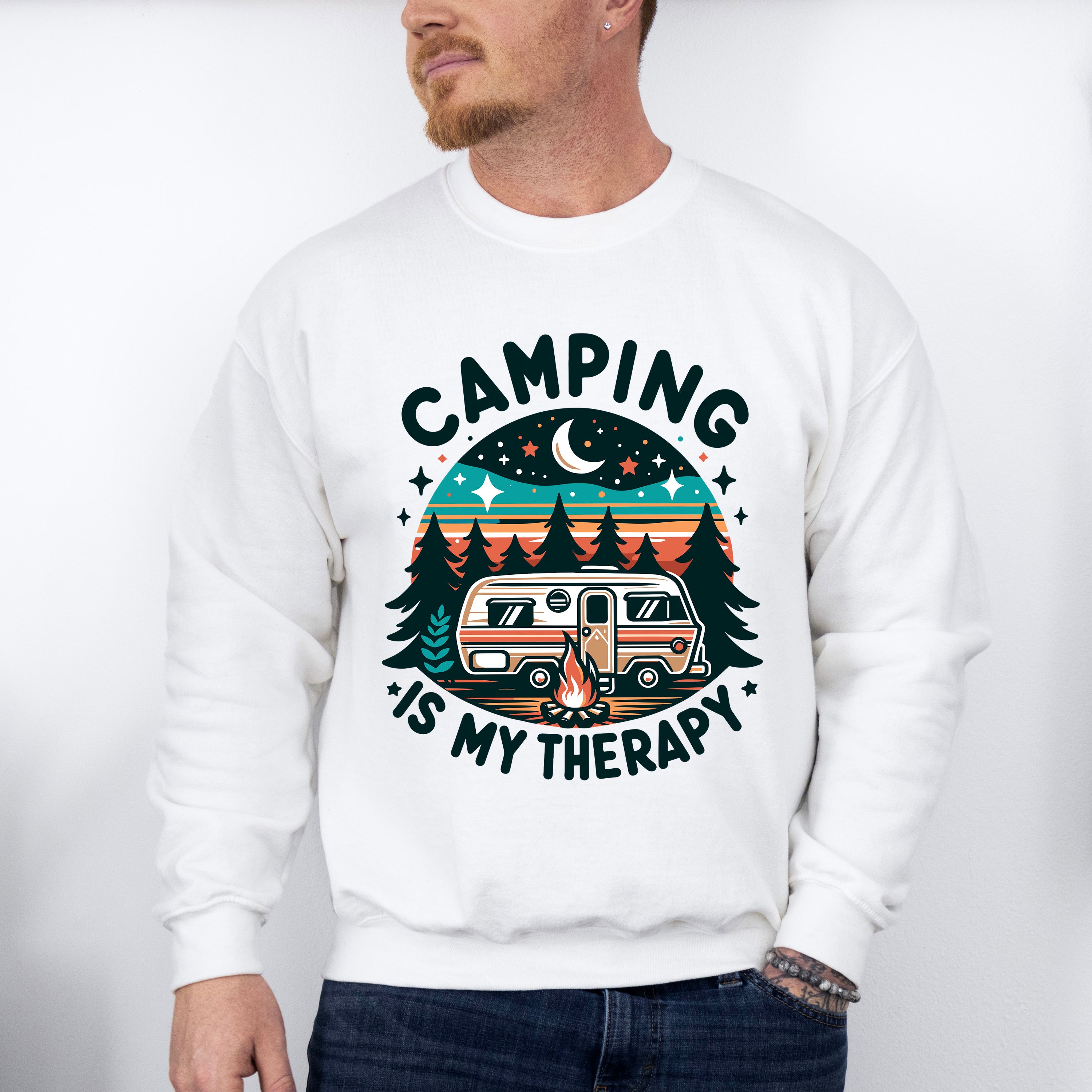 Camping is My Therapy Design - Camping Unisex Crewneck T-Shirt Sweatshirt Hoodie