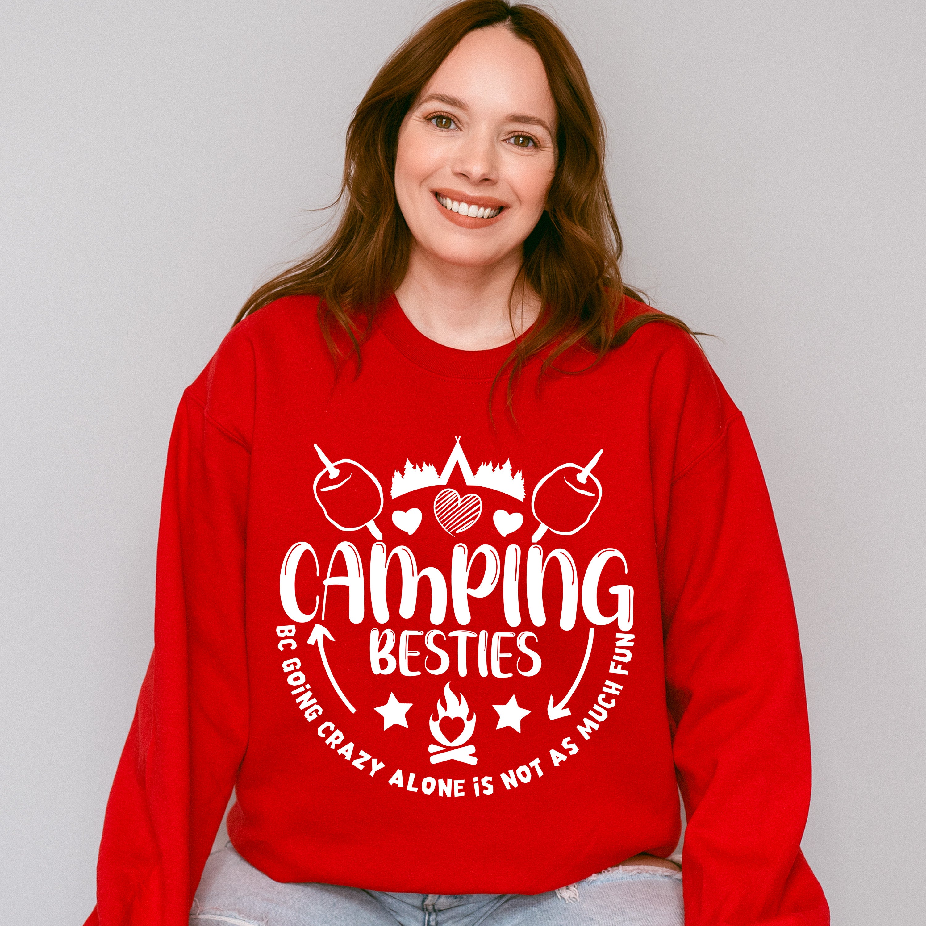 Camping Besties Design - Camping Unisex Crewneck T-Shirt Sweatshirt Hoodie