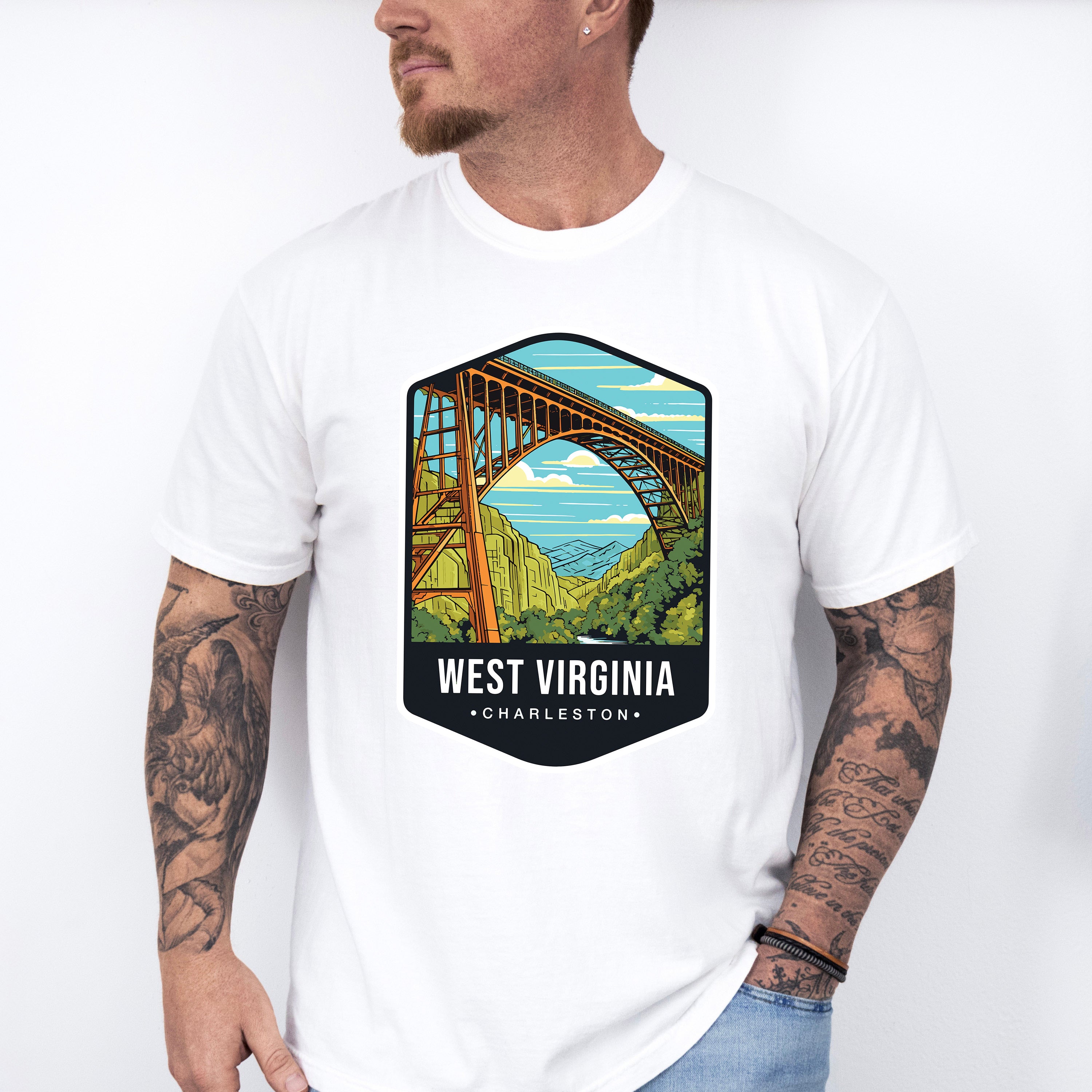 West Virginia Charleston - States &amp; Cities Unisex Crewneck T-Shirt Sweatshirt Hoodie