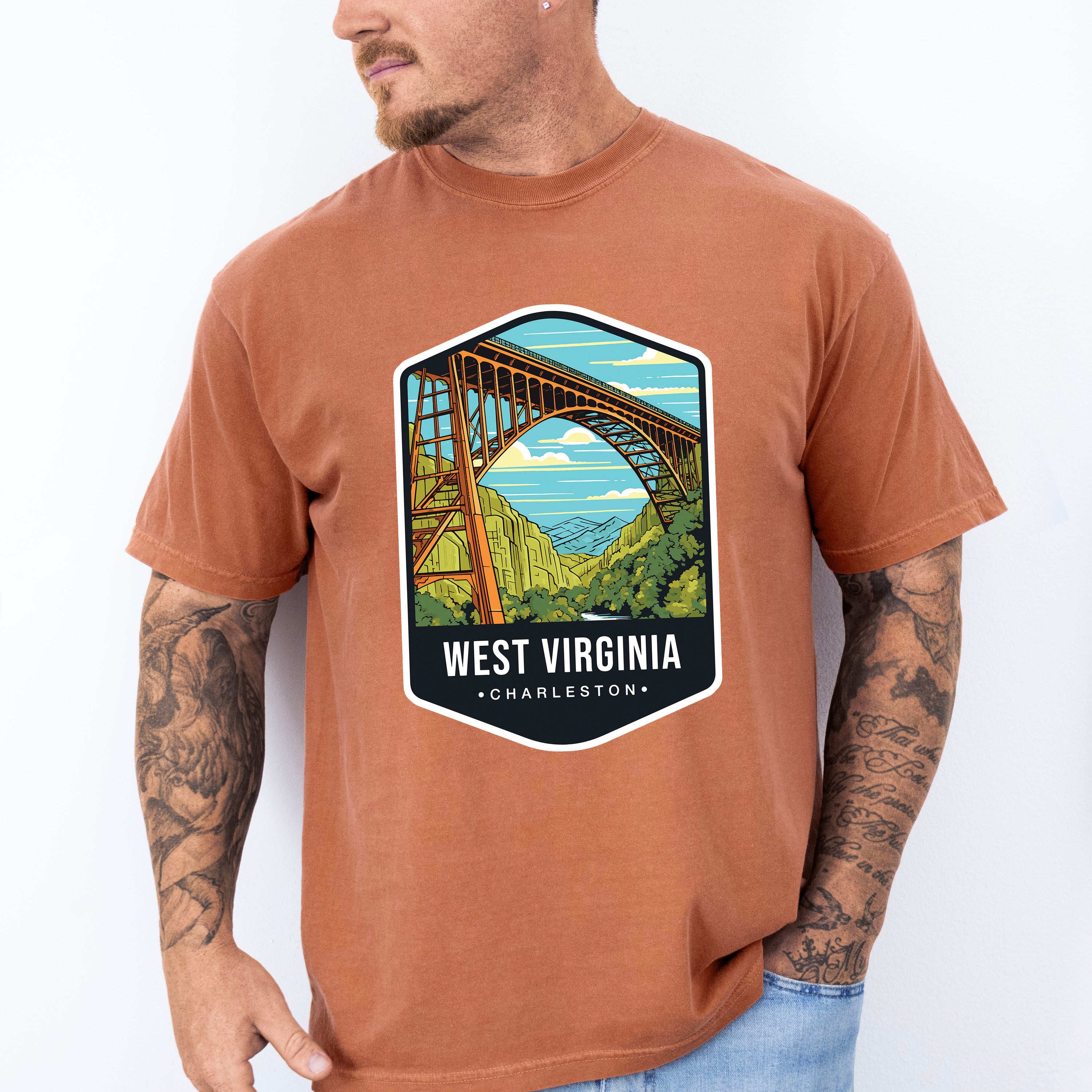 West Virginia Charleston - States &amp; Cities Unisex Crewneck T-Shirt Sweatshirt Hoodie