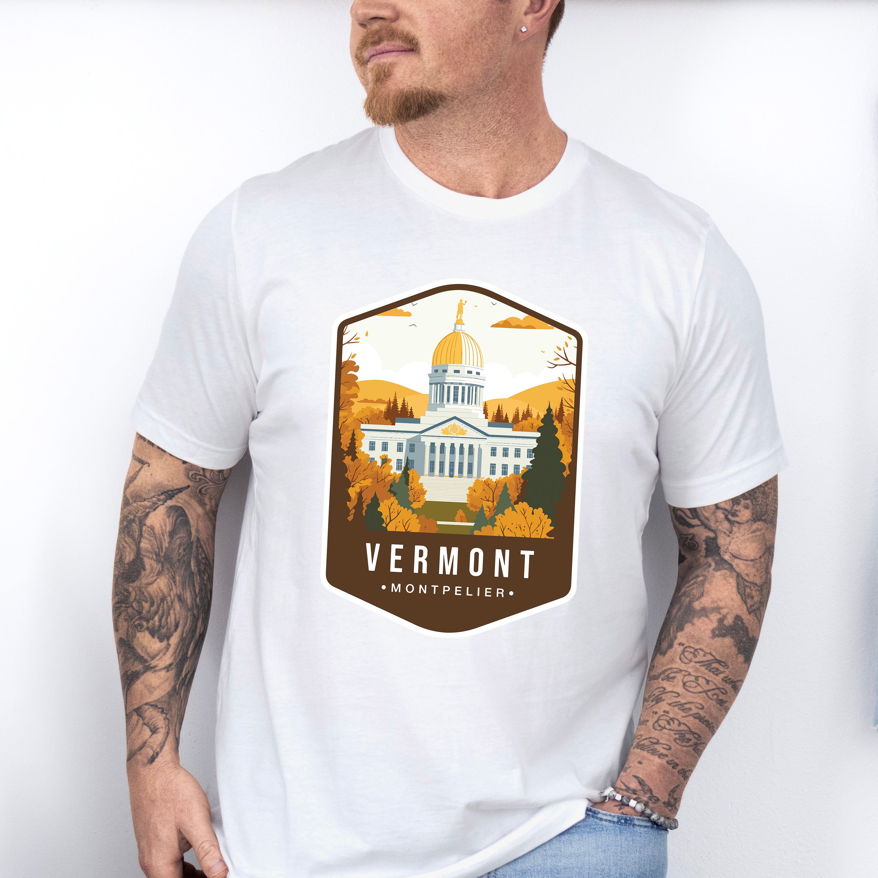 Vermont Montpelier - States &amp; Cities Unisex Crewneck T-Shirt Sweatshirt Hoodie