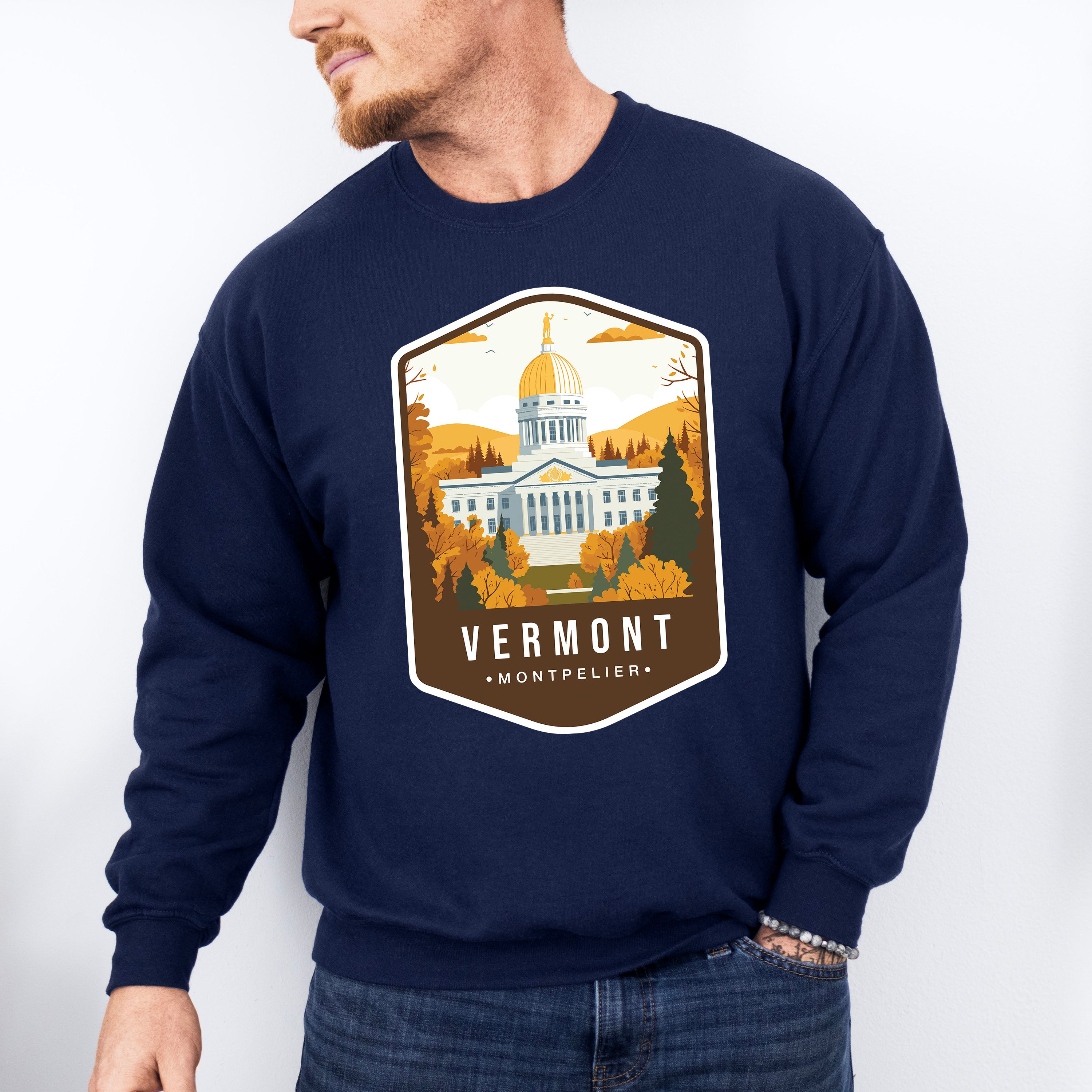 Vermont Montpelier - States &amp; Cities Unisex Crewneck T-Shirt Sweatshirt Hoodie