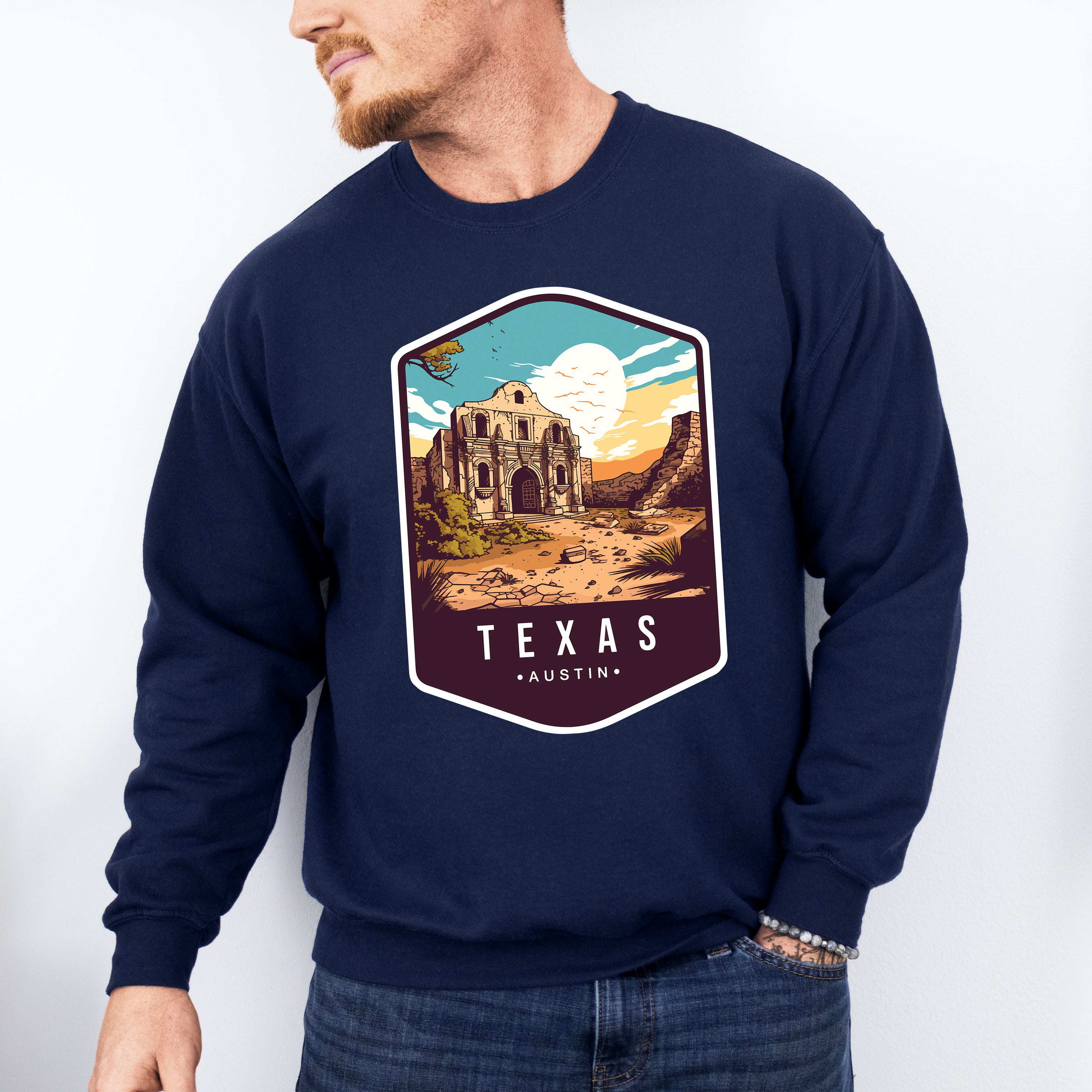Texas Austin - States &amp; Cities Unisex Crewneck T-Shirt Sweatshirt Hoodie