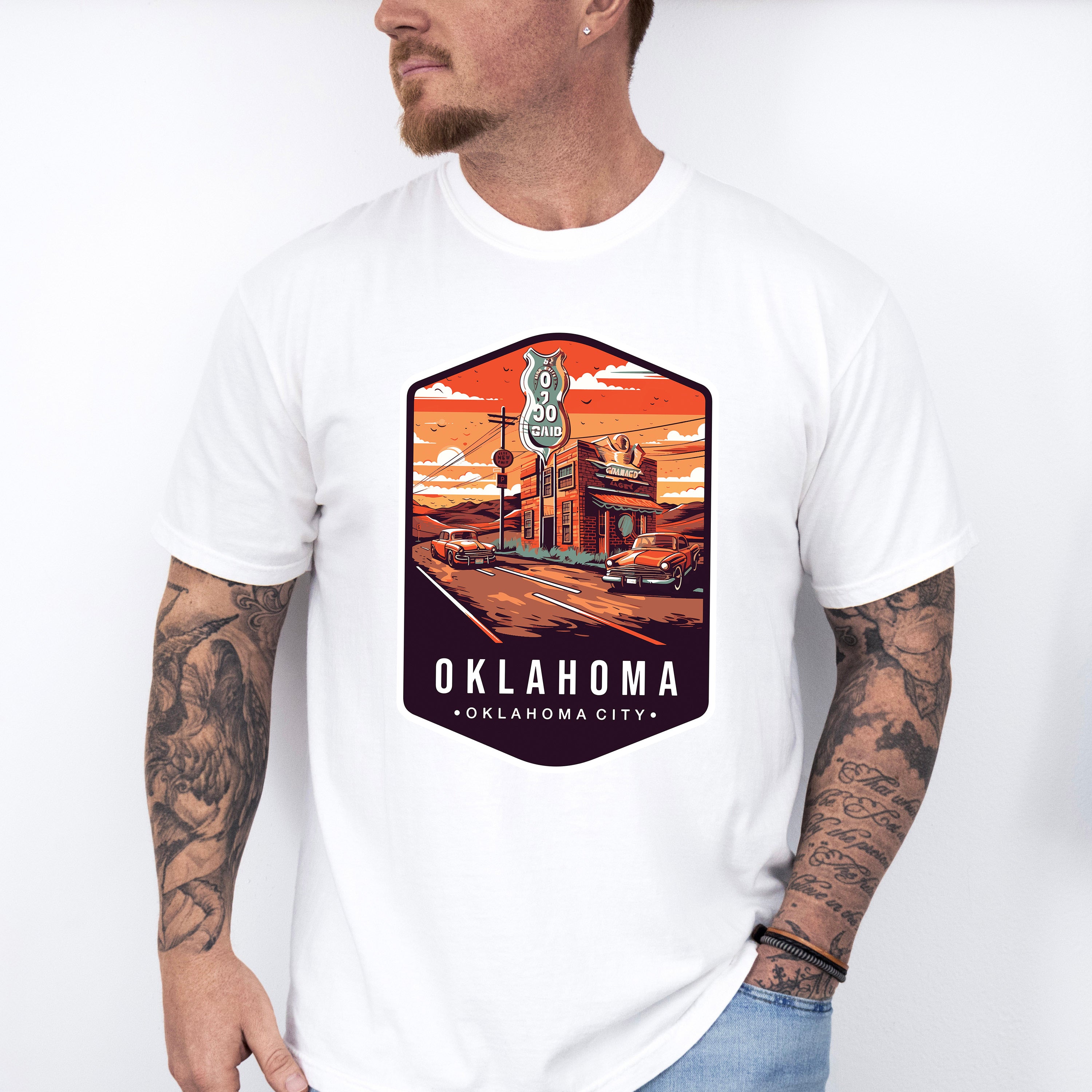 Oklahoma, Oklahoma City - States &amp; Cities Unisex Crewneck T-Shirt Sweatshirt Hoodie