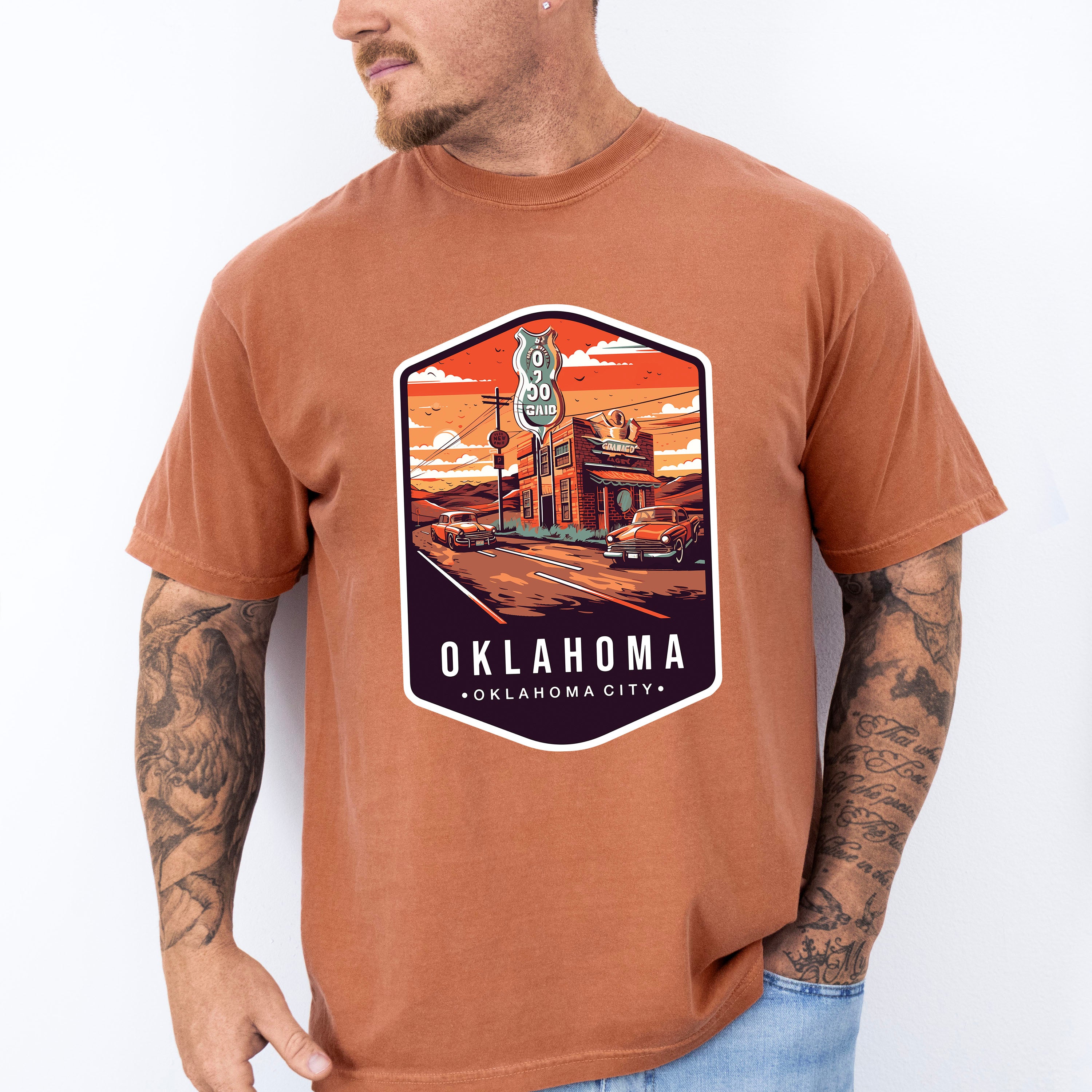Oklahoma, Oklahoma City - States &amp; Cities Unisex Crewneck T-Shirt Sweatshirt Hoodie