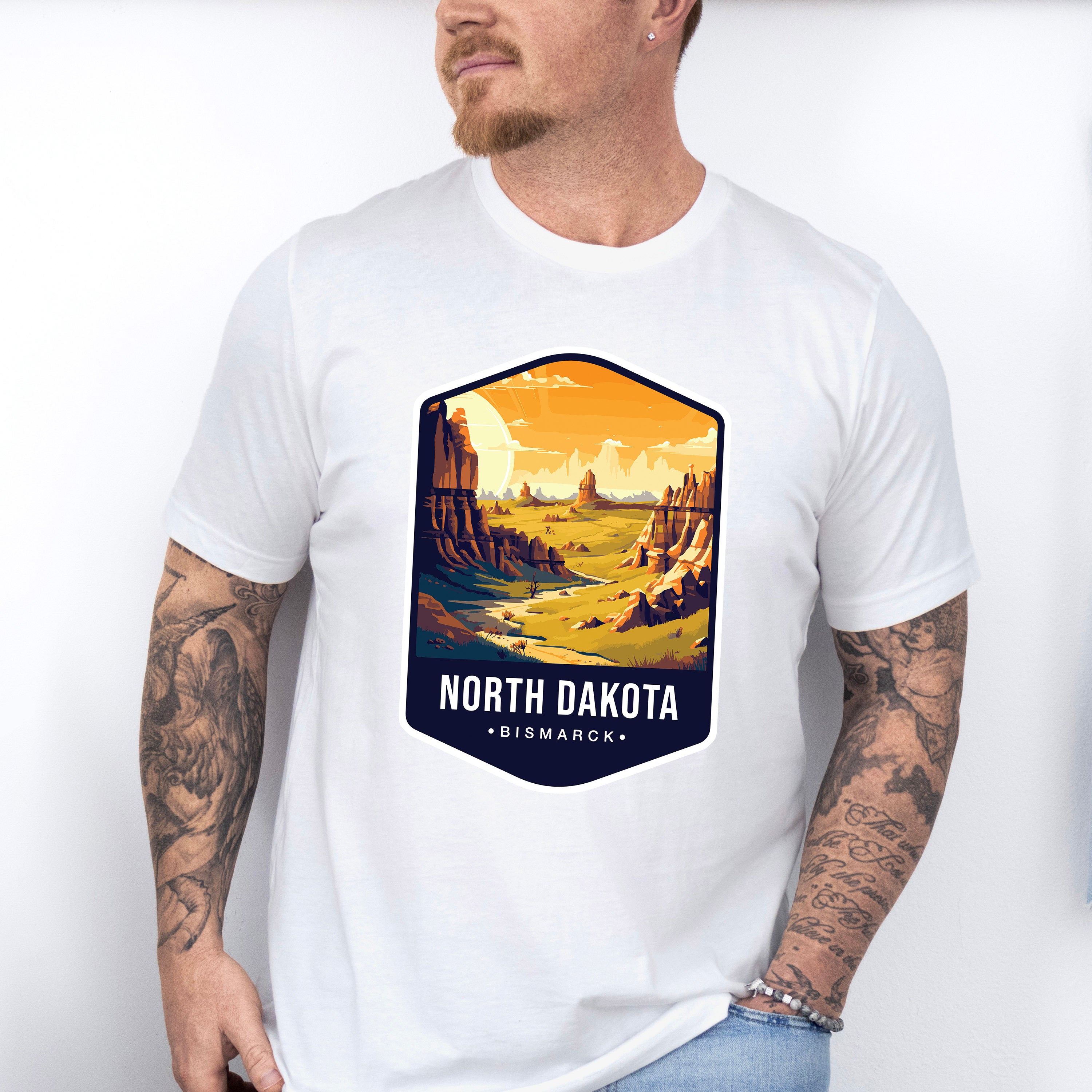North Dakota Bismarck - States &amp; Cities Unisex Crewneck T-Shirt Sweatshirt Hoodie