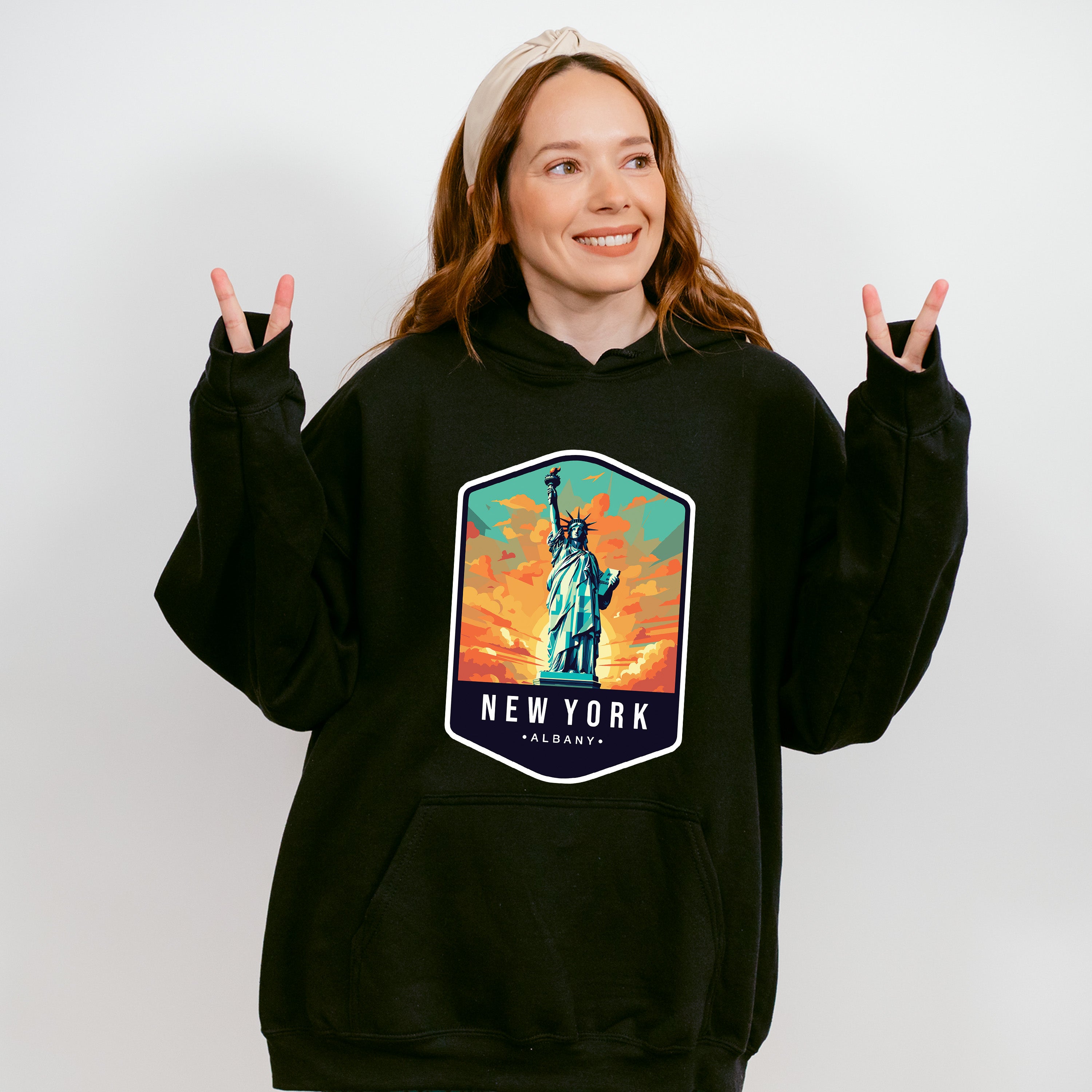 New York Albany - States &amp; Cities Unisex Crewneck T-Shirt Sweatshirt Hoodie