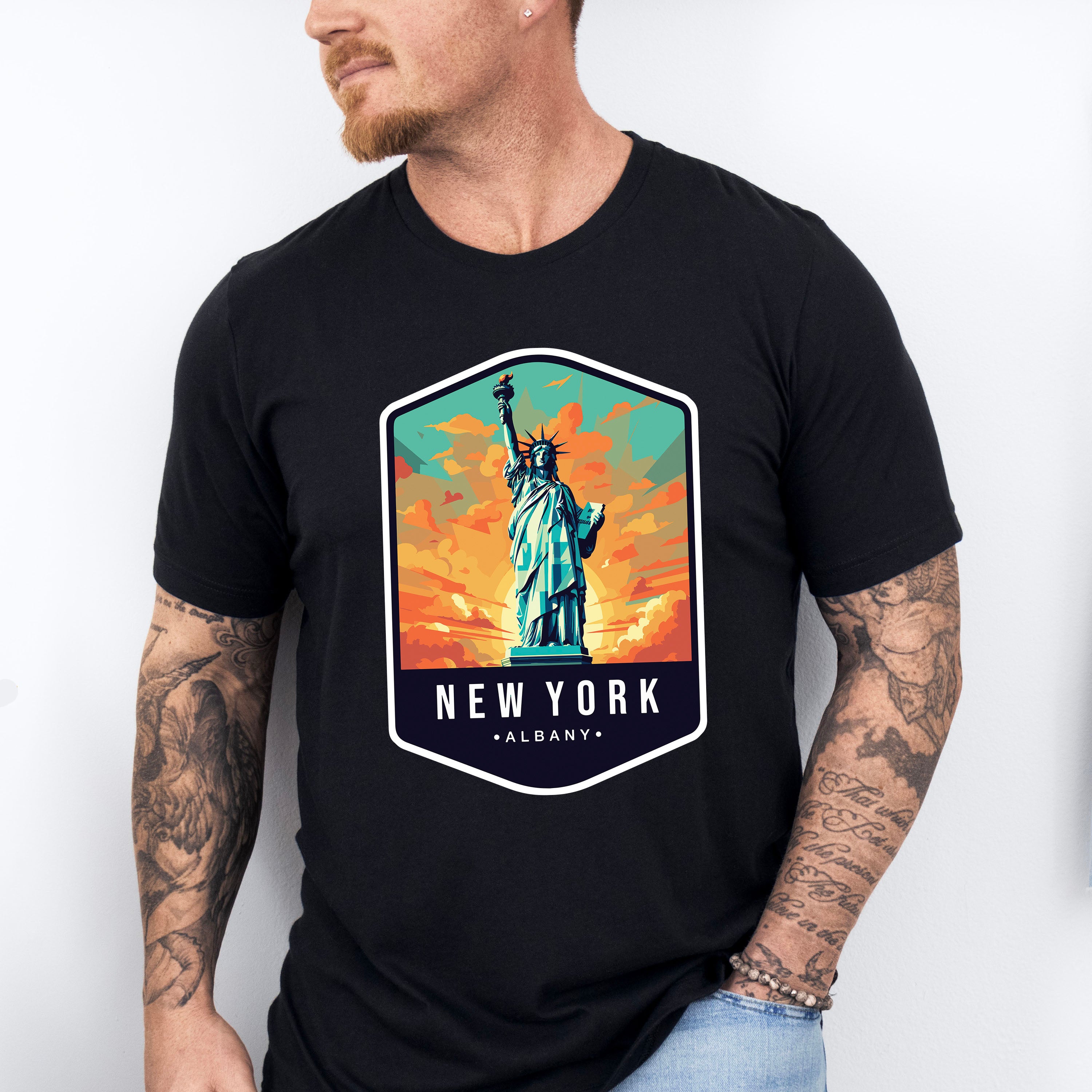 New York Albany - States &amp; Cities Unisex Crewneck T-Shirt Sweatshirt Hoodie