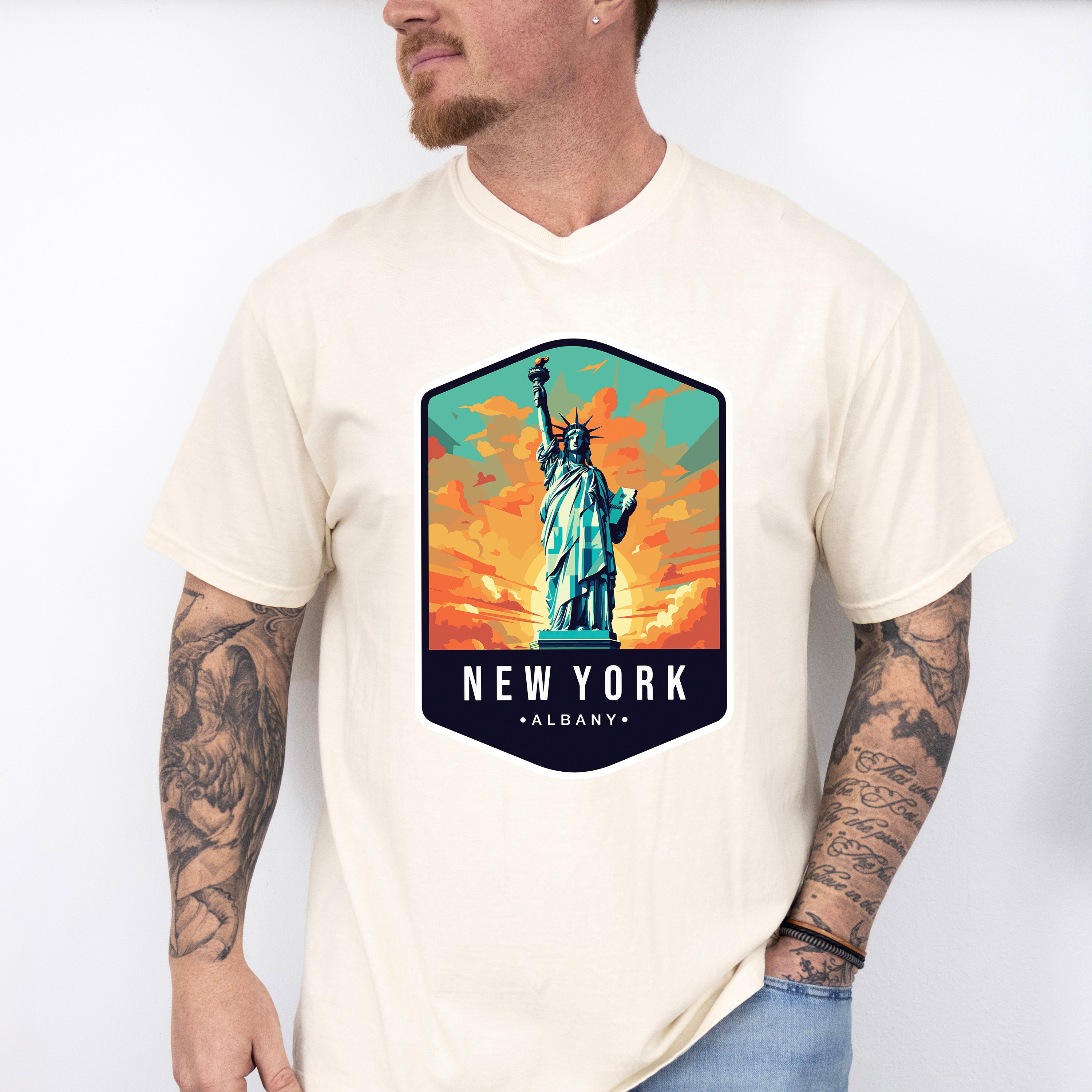 New York Albany - States &amp; Cities Unisex Crewneck T-Shirt Sweatshirt Hoodie
