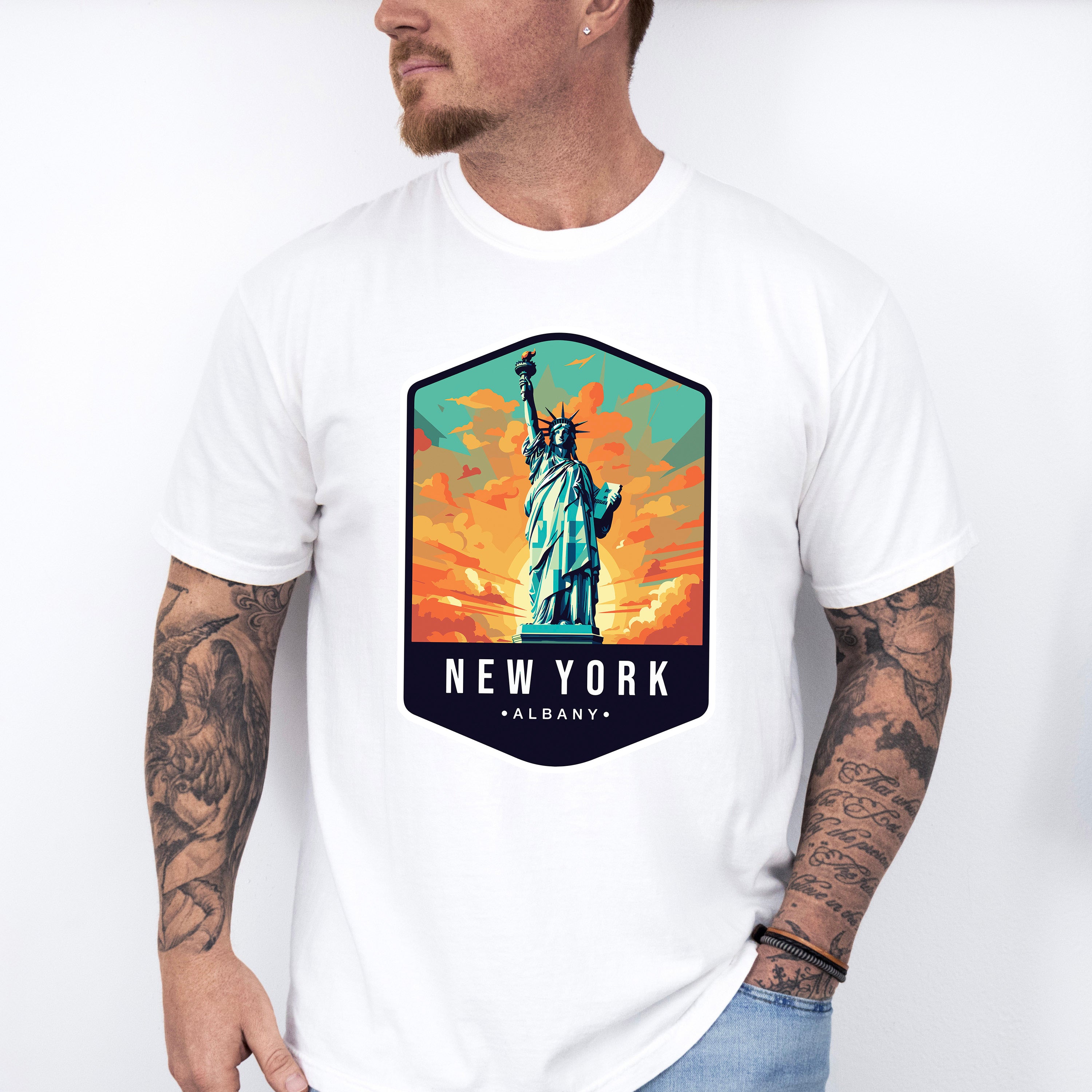 New York Albany - States &amp; Cities Unisex Crewneck T-Shirt Sweatshirt Hoodie