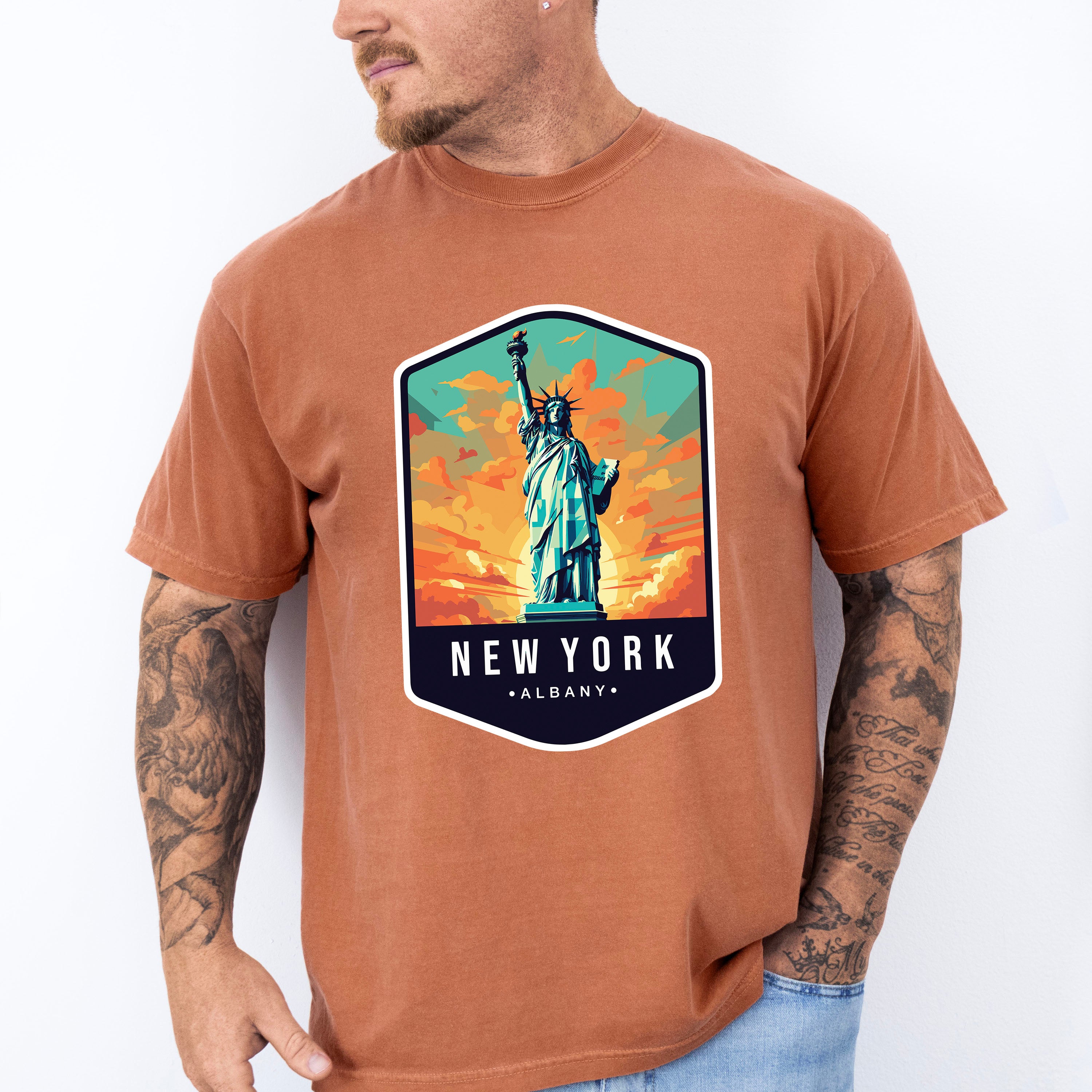 New York Albany - States &amp; Cities Unisex Crewneck T-Shirt Sweatshirt Hoodie