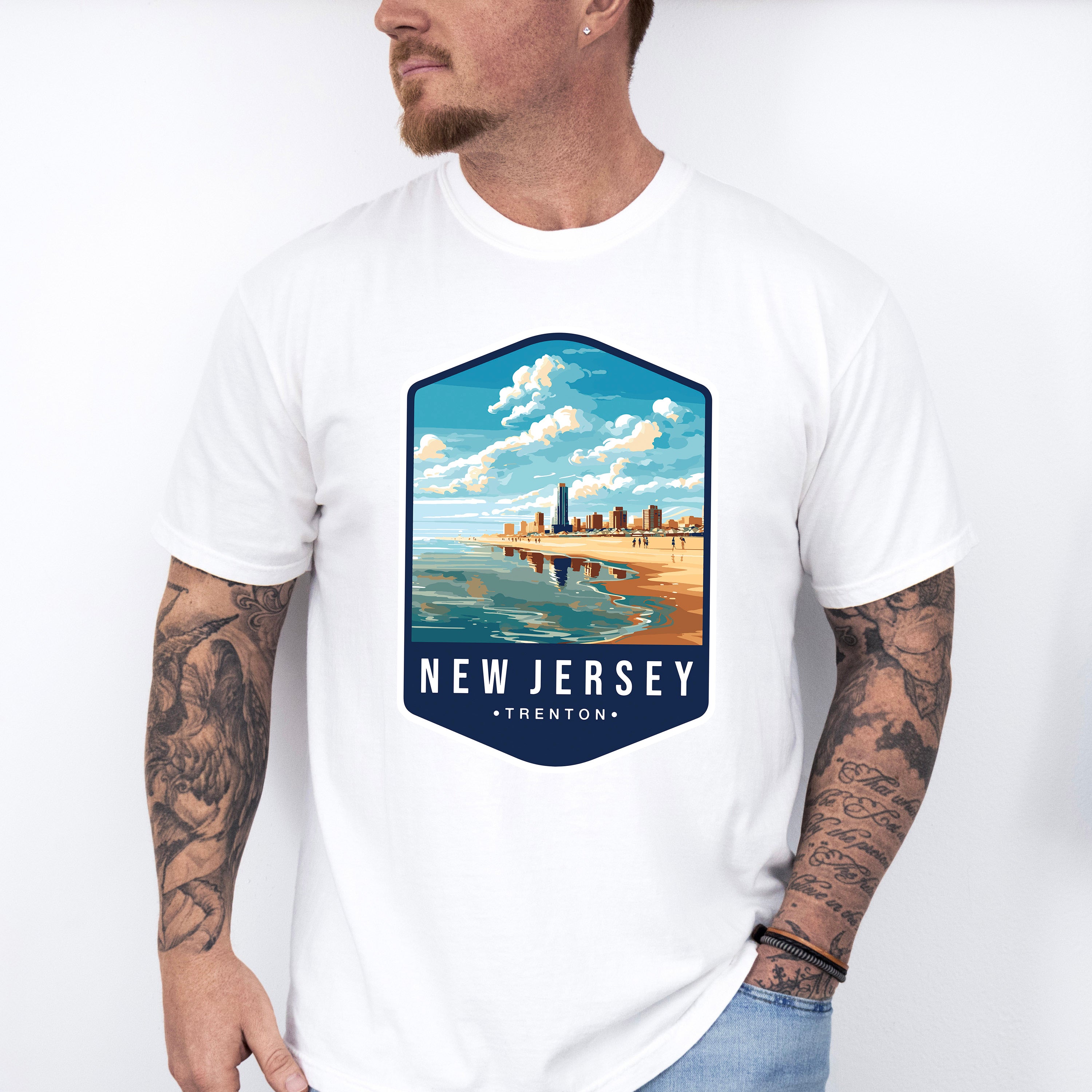 New Jersey Trenton - States &amp; Cities Unisex Crewneck T-Shirt Sweatshirt Hoodie