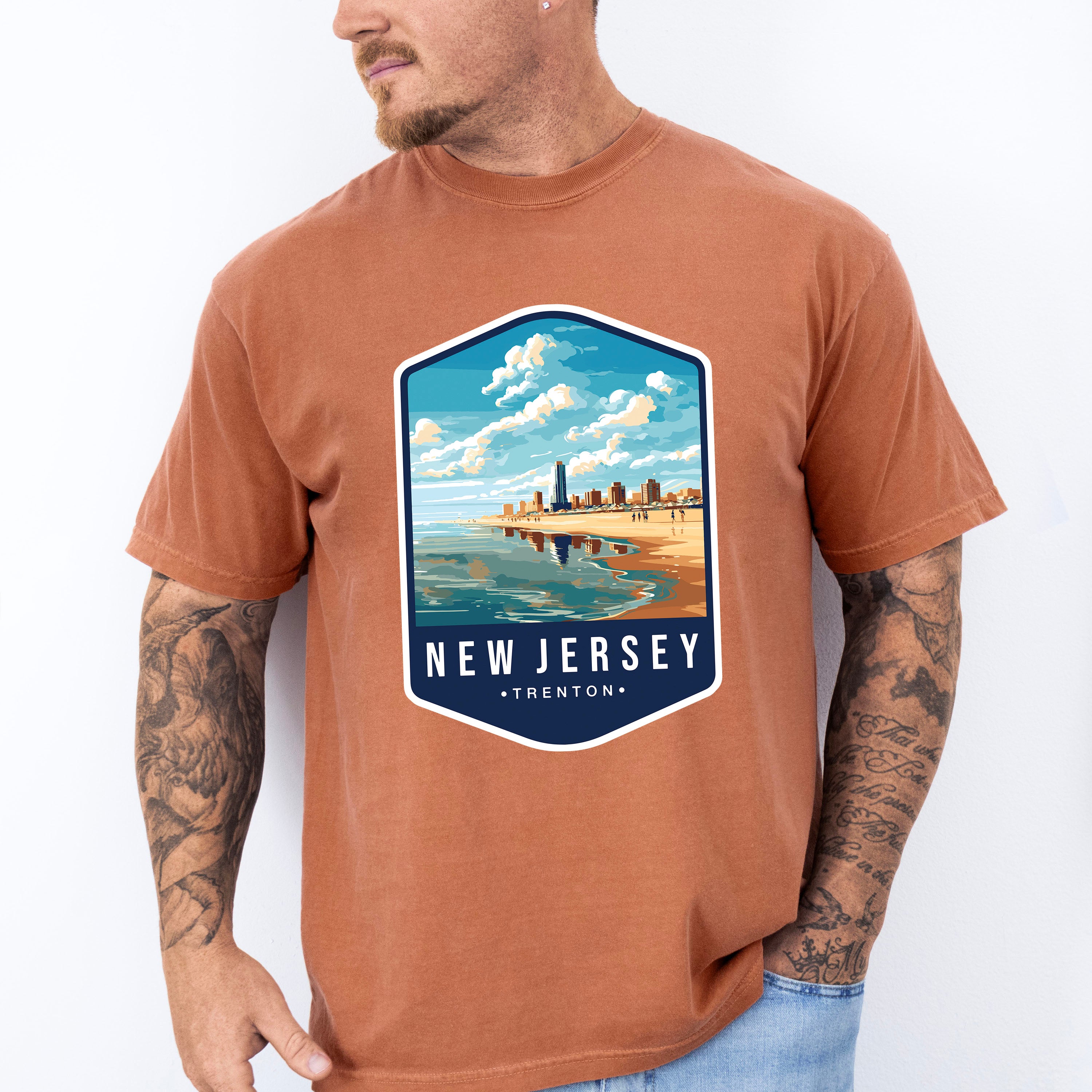 New Jersey Trenton - States &amp; Cities Unisex Crewneck T-Shirt Sweatshirt Hoodie