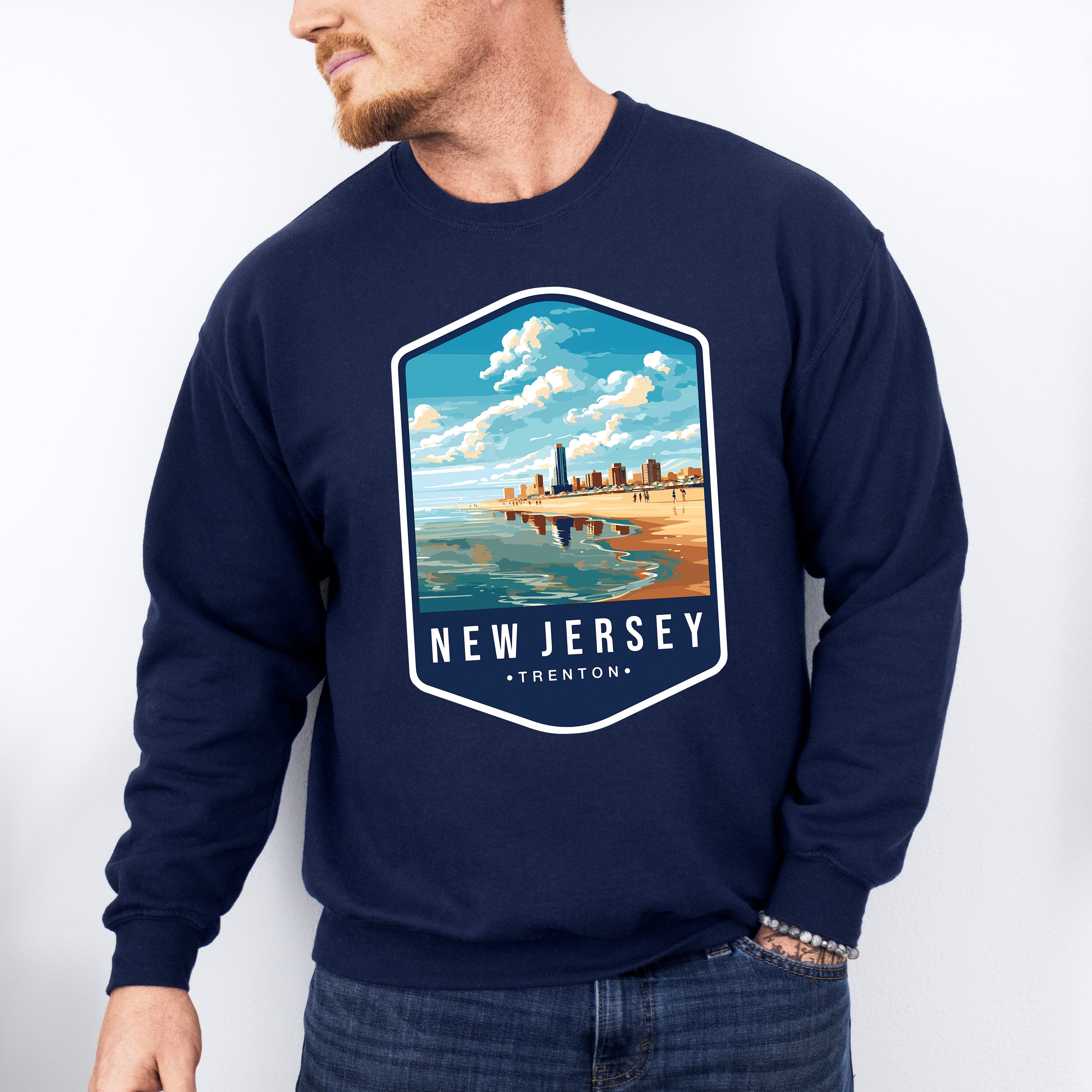 New Jersey Trenton - States &amp; Cities Unisex Crewneck T-Shirt Sweatshirt Hoodie