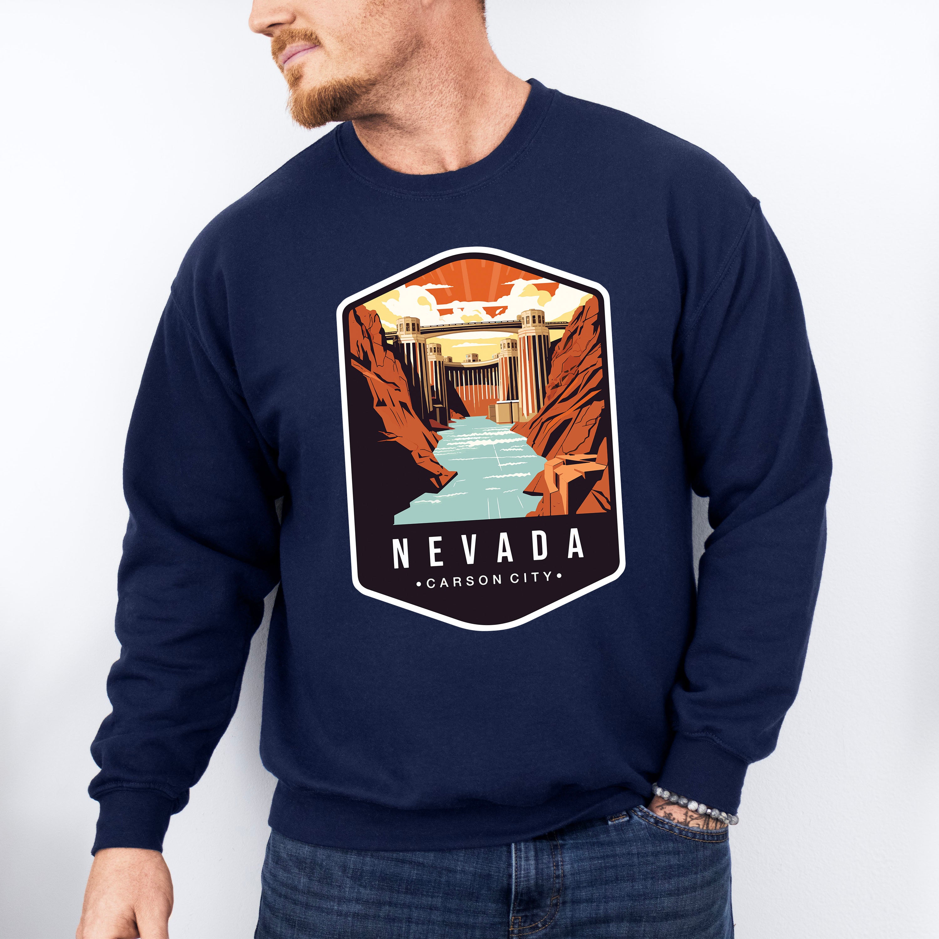 Nevada Carson City - States &amp; Cities Unisex Crewneck T-Shirt Sweatshirt Hoodie