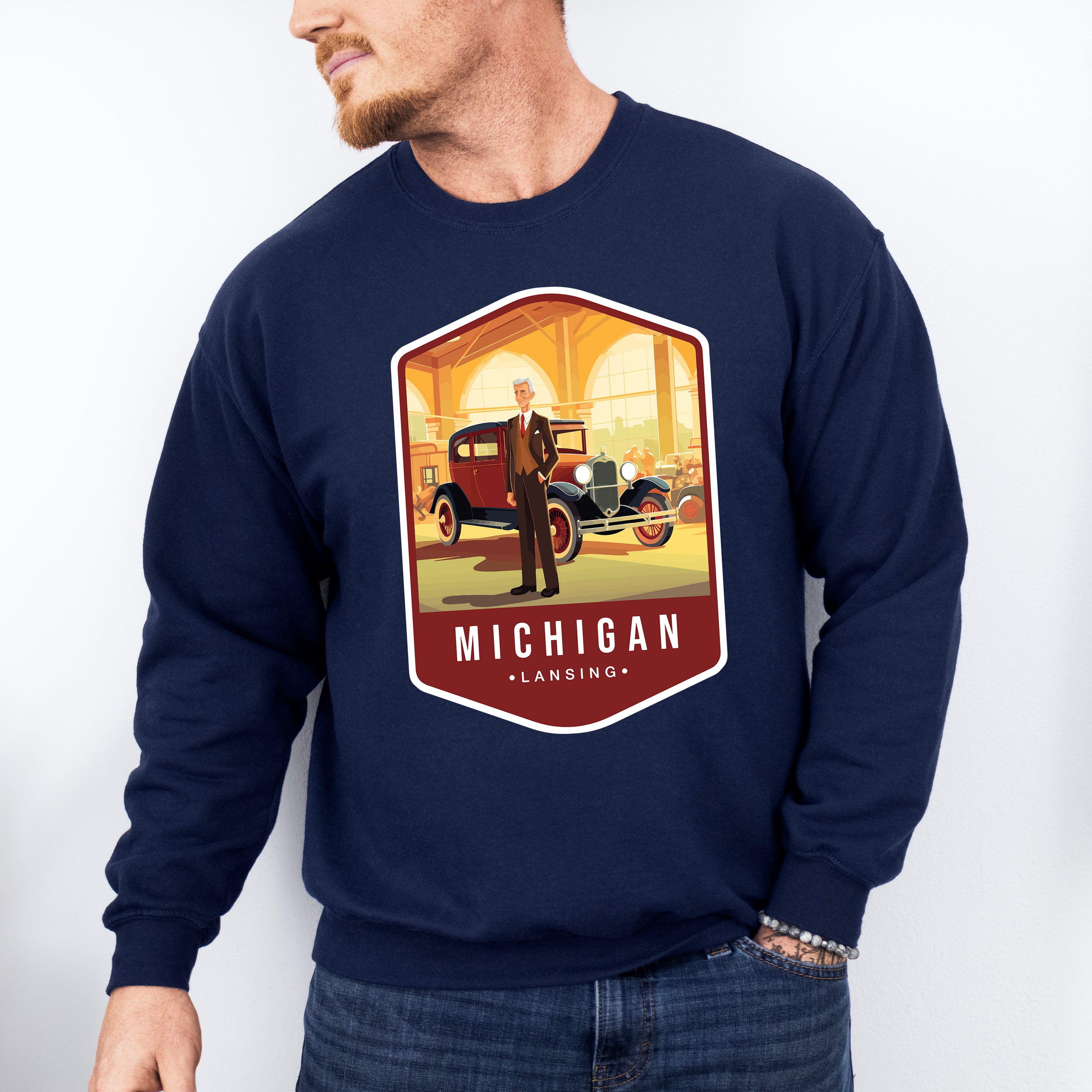 Michigan Lansing - States &amp; Cities Unisex Crewneck T-Shirt Sweatshirt Hoodie
