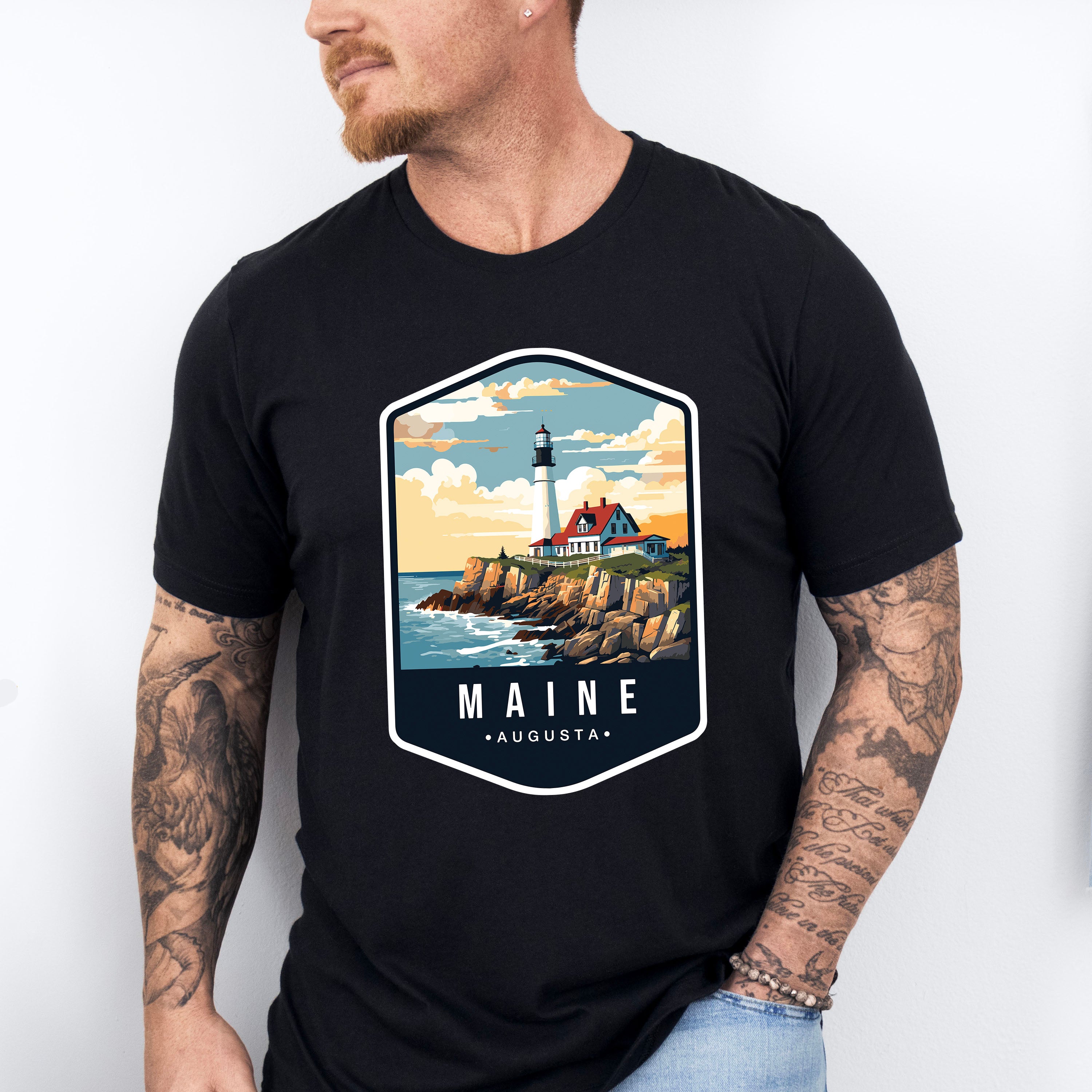 Maine Augusta - States &amp; Cities Unisex Crewneck T-Shirt Sweatshirt Hoodie