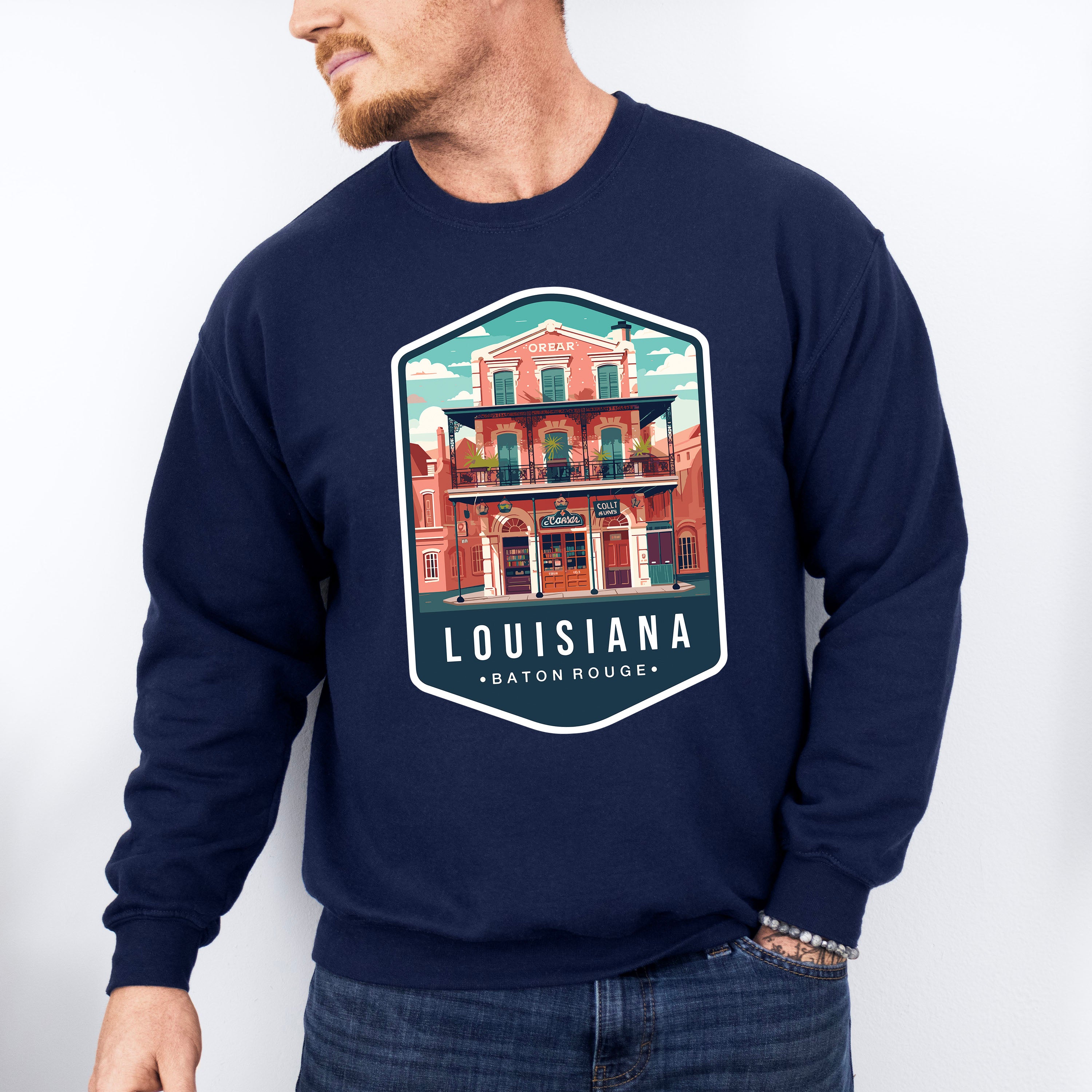 Louisiana Baton Rouge - States &amp; Cities Unisex Crewneck T-Shirt Sweatshirt Hoodie